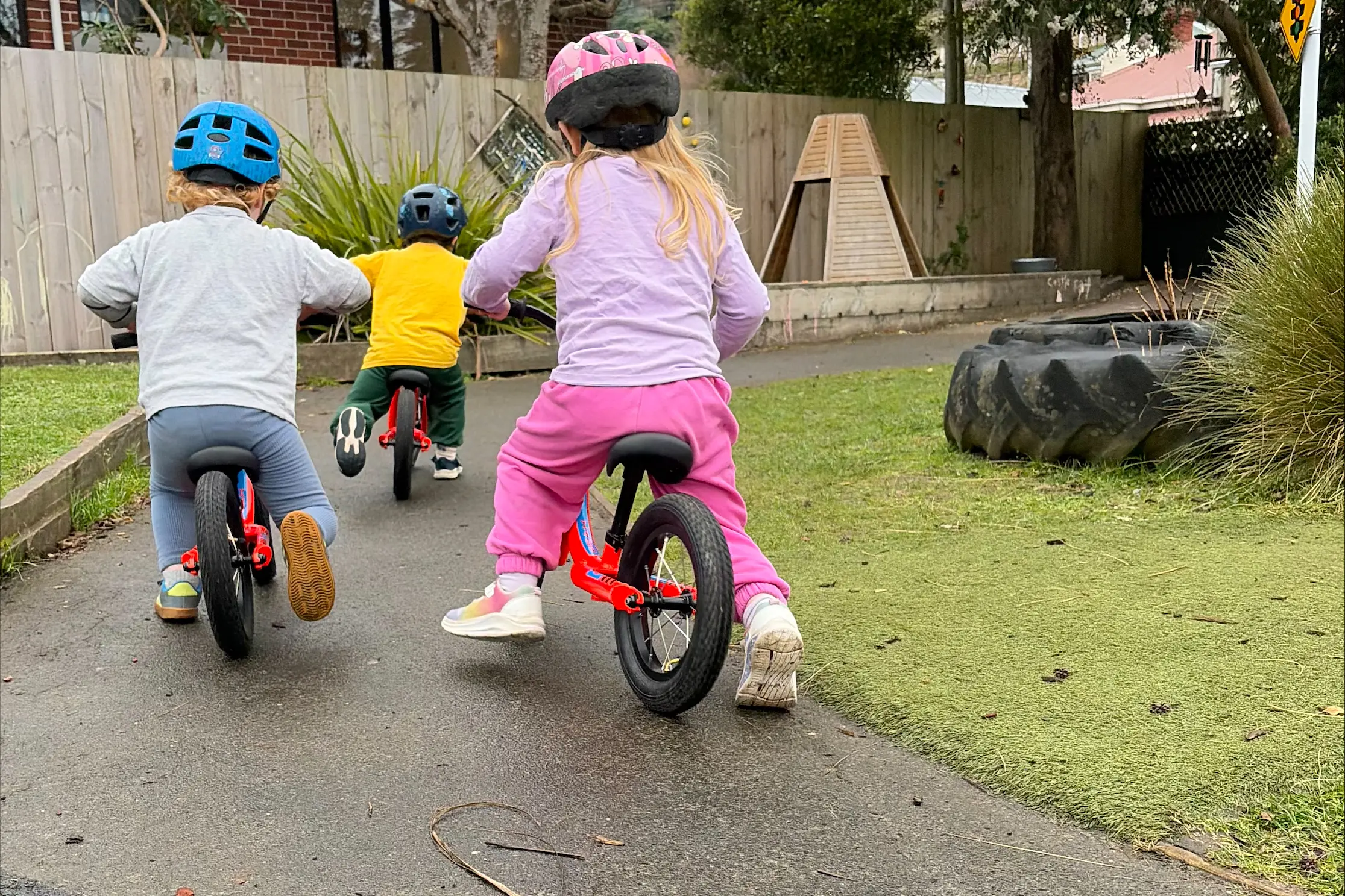 Children at Jonathan Rhodes Kindergarten are looking forward to having fun with new bikes and play equipment. Photo: Supplied