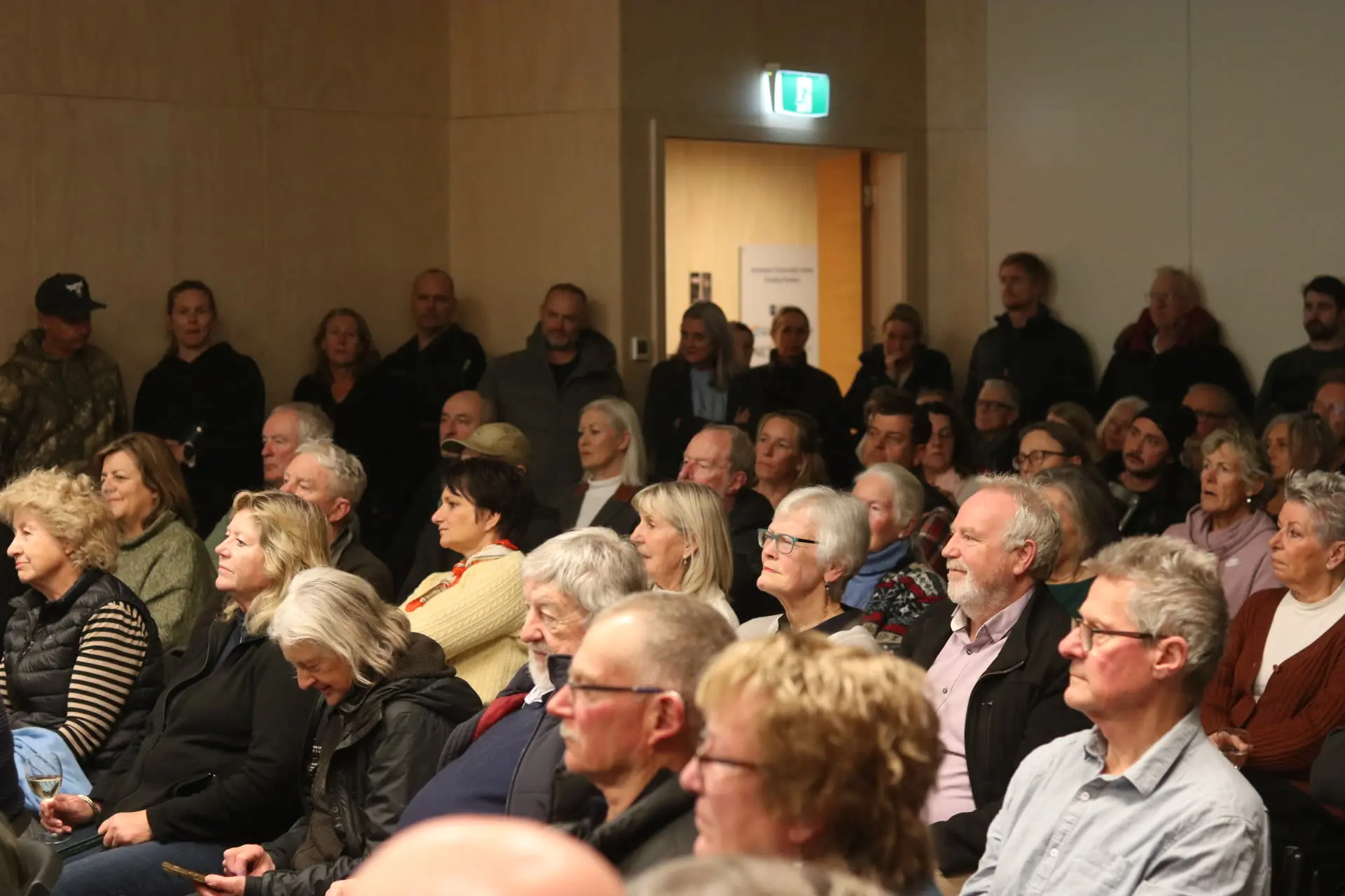 The Arrowtown Rugby Club was packed to standing room only as more than 120 residents gathered to discuss the proposed Ridgeburn housing development on Tuesday night.
