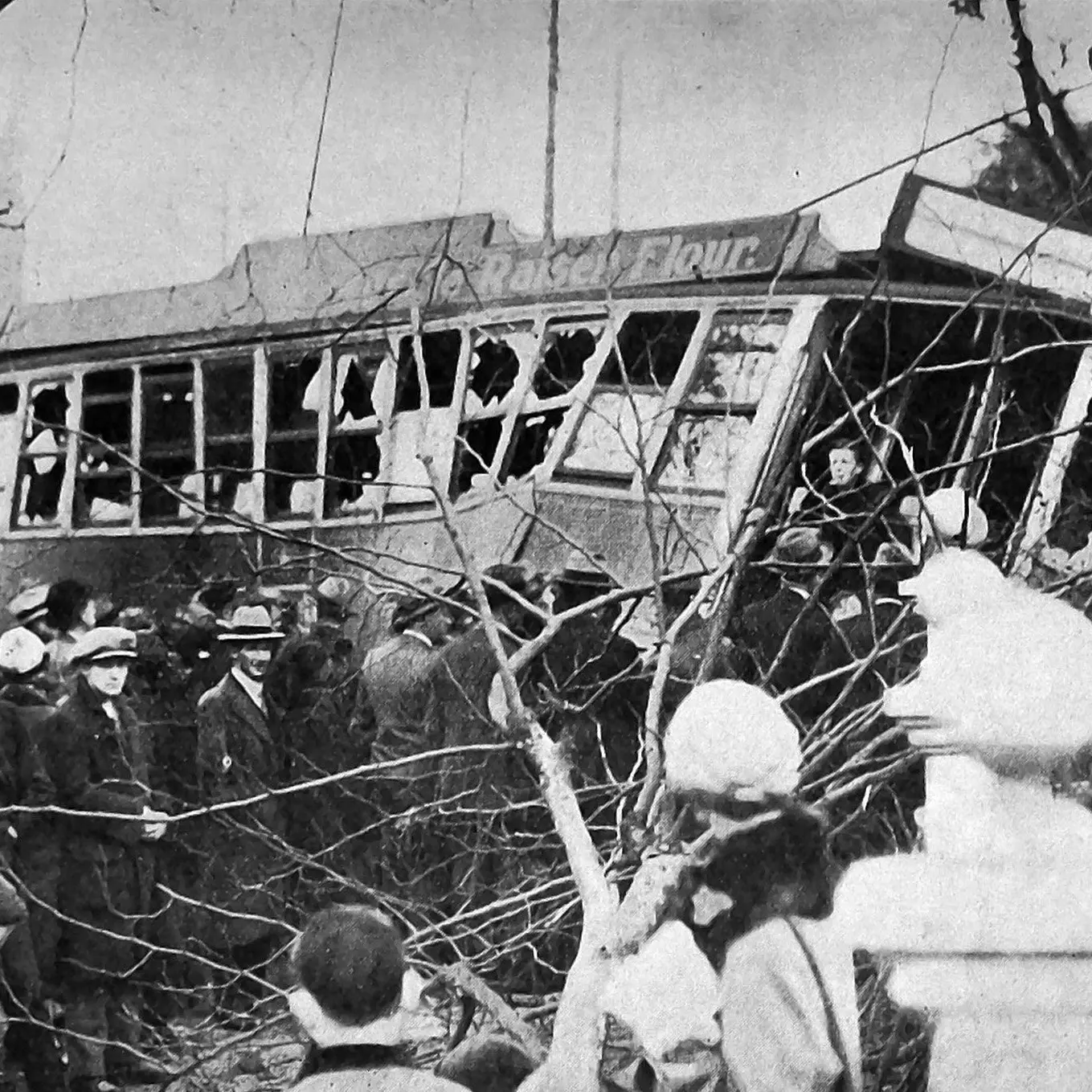 Driver falls off; tram crashes