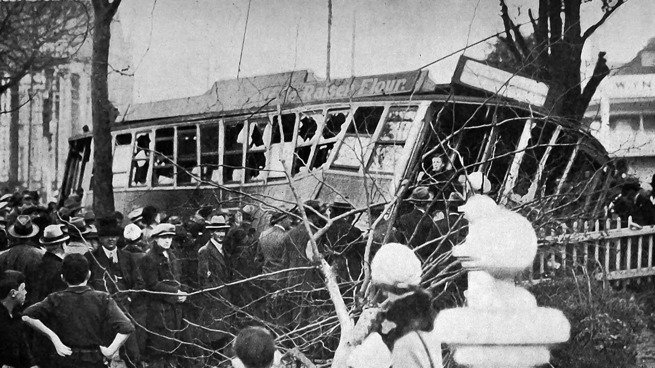 Driver falls off; tram crashes