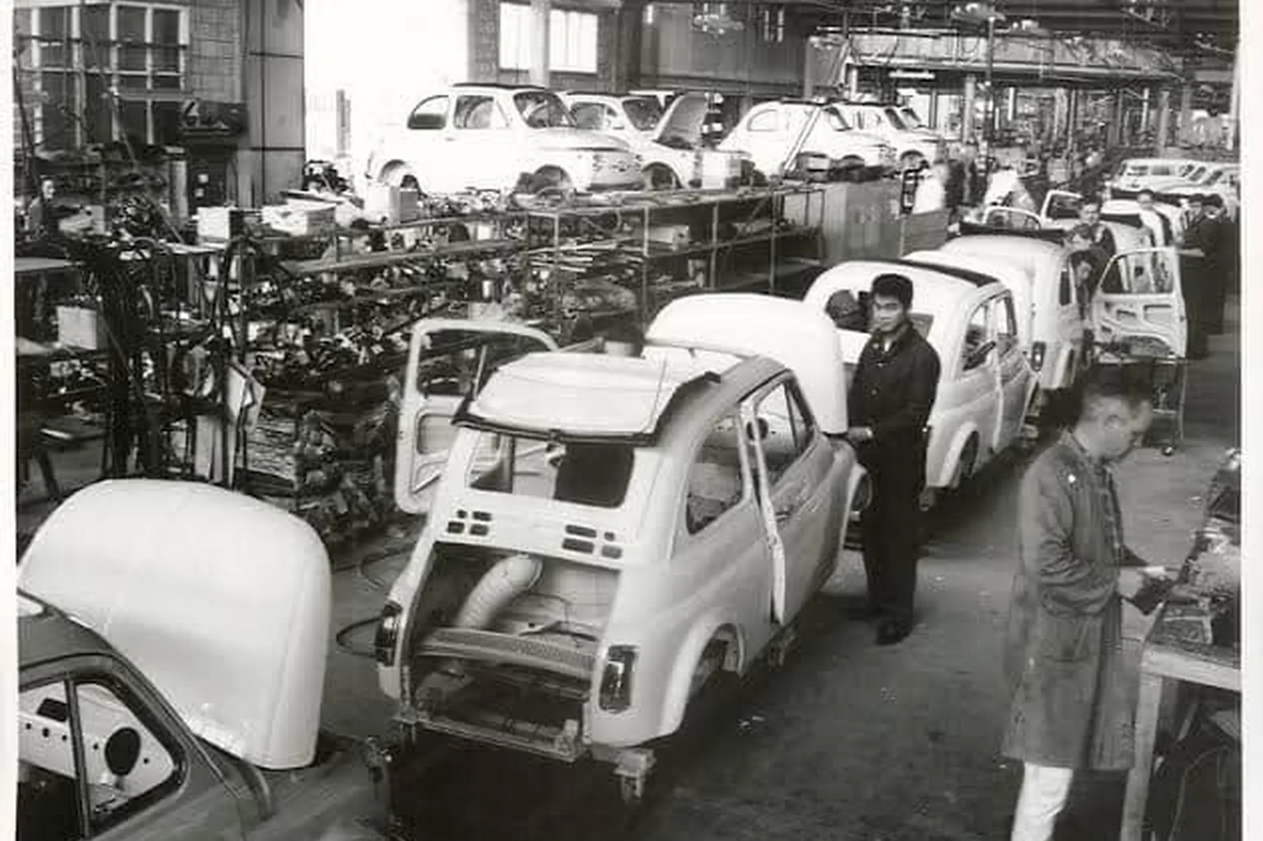 Fiat 500s are assembled in Auckland in the 1960s. Photo: Supplied