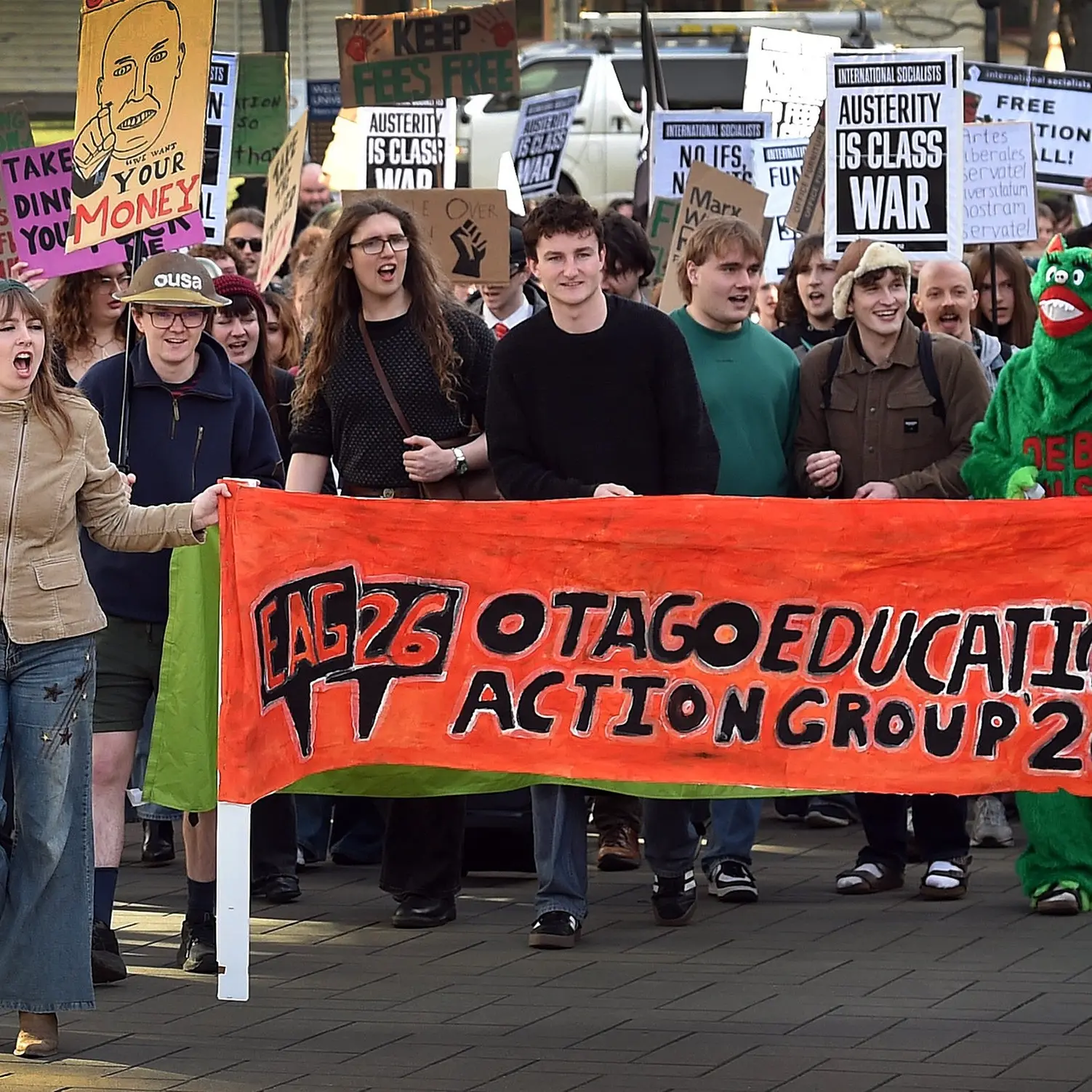 Dunedin students unite to protest end of fees free scheme