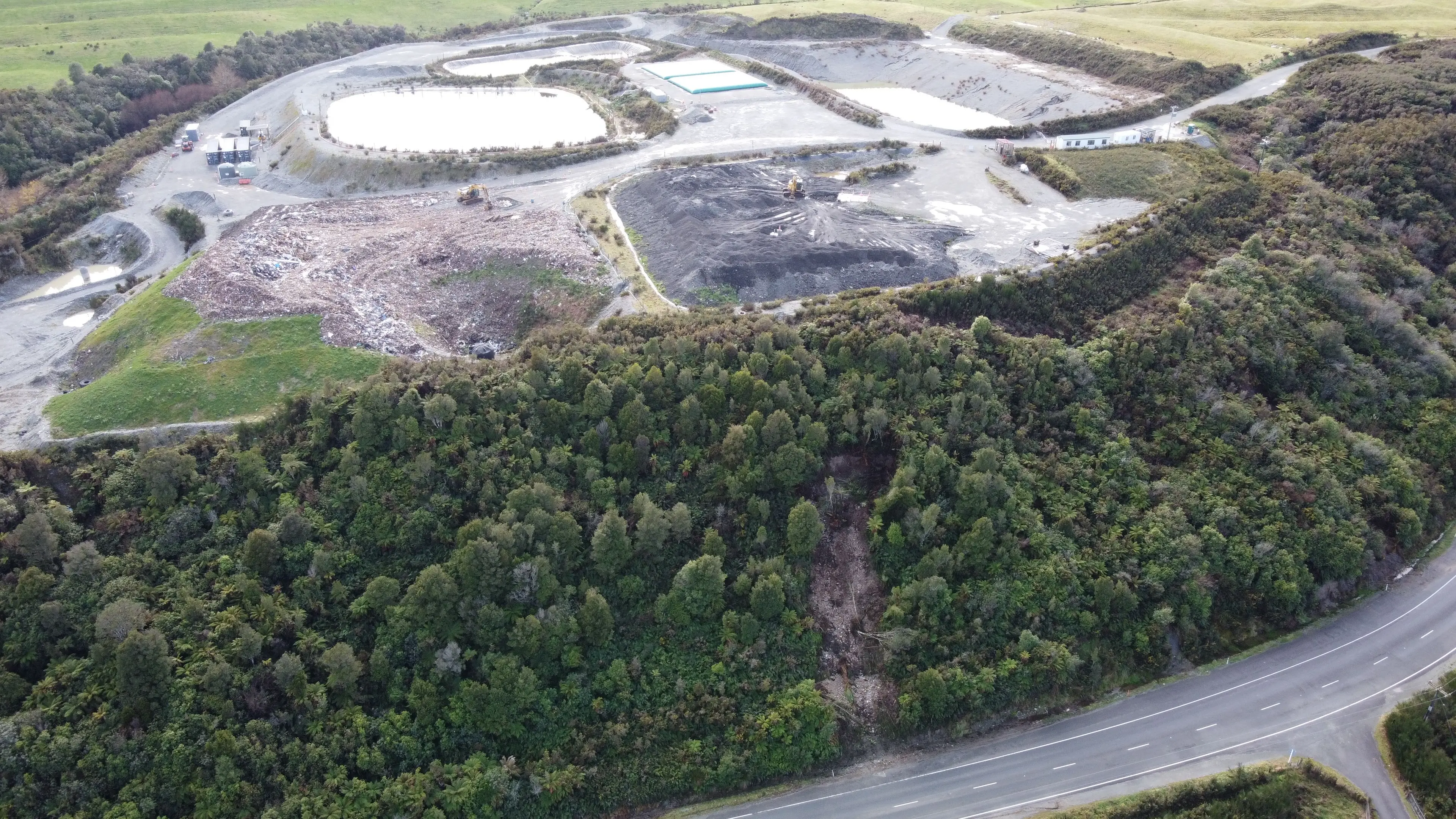 Slip near controversial landfill follows Greymouth rainstorm