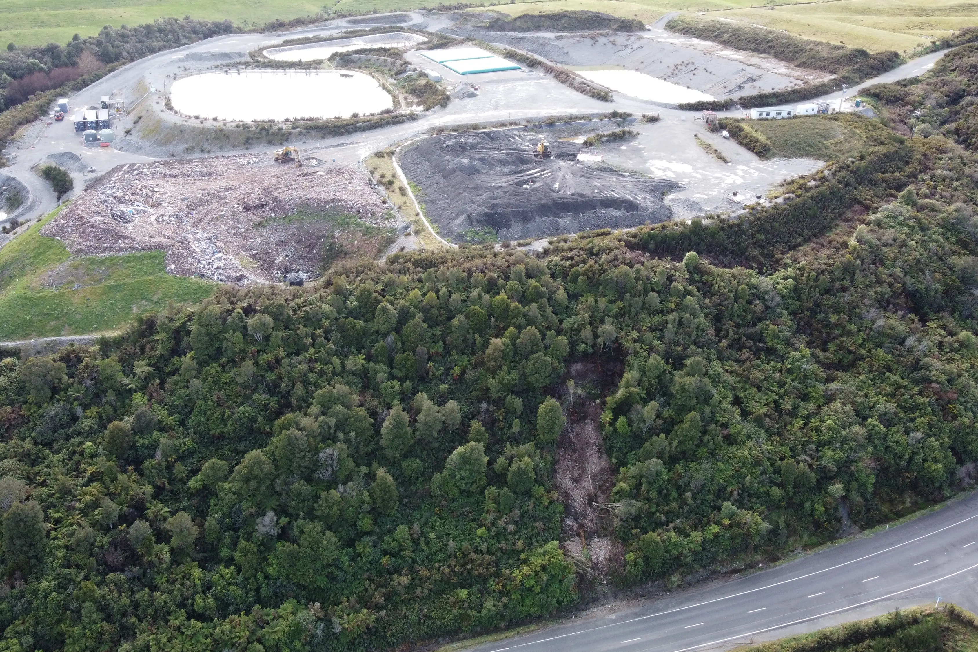 Slip near controversial landfill follows Greymouth rainstorm