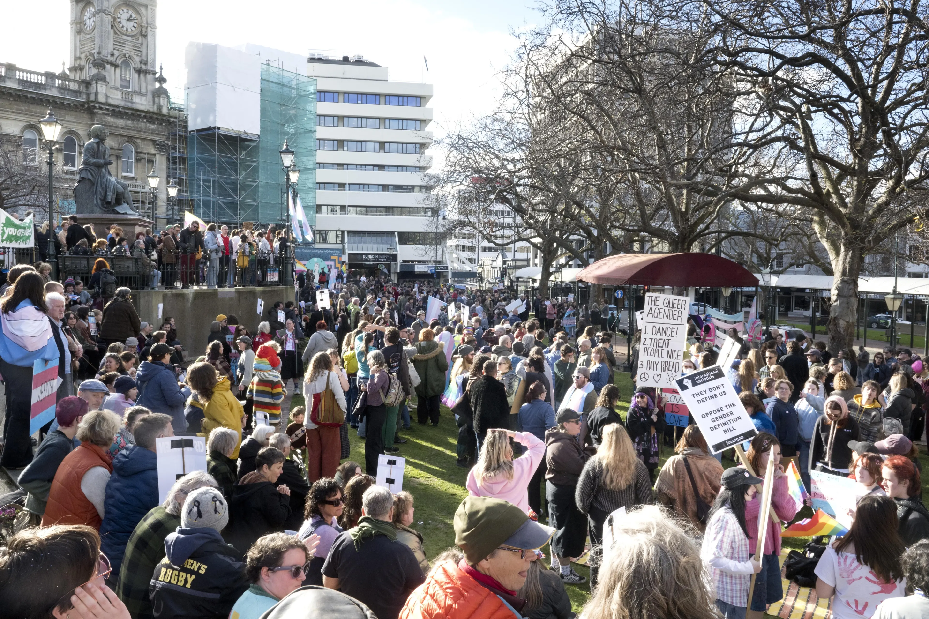 Around 1000 people attended a June rally in Dunedin to protest a draft bill to define genders. PHOTO: GERARD O\\'BRIEN