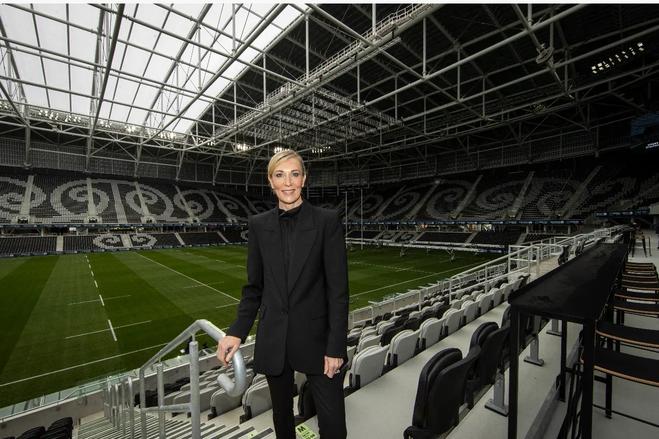 Caroline Harvie-Teare inside One New Zealand Stadium at Te Kaha. Photo: Supplied