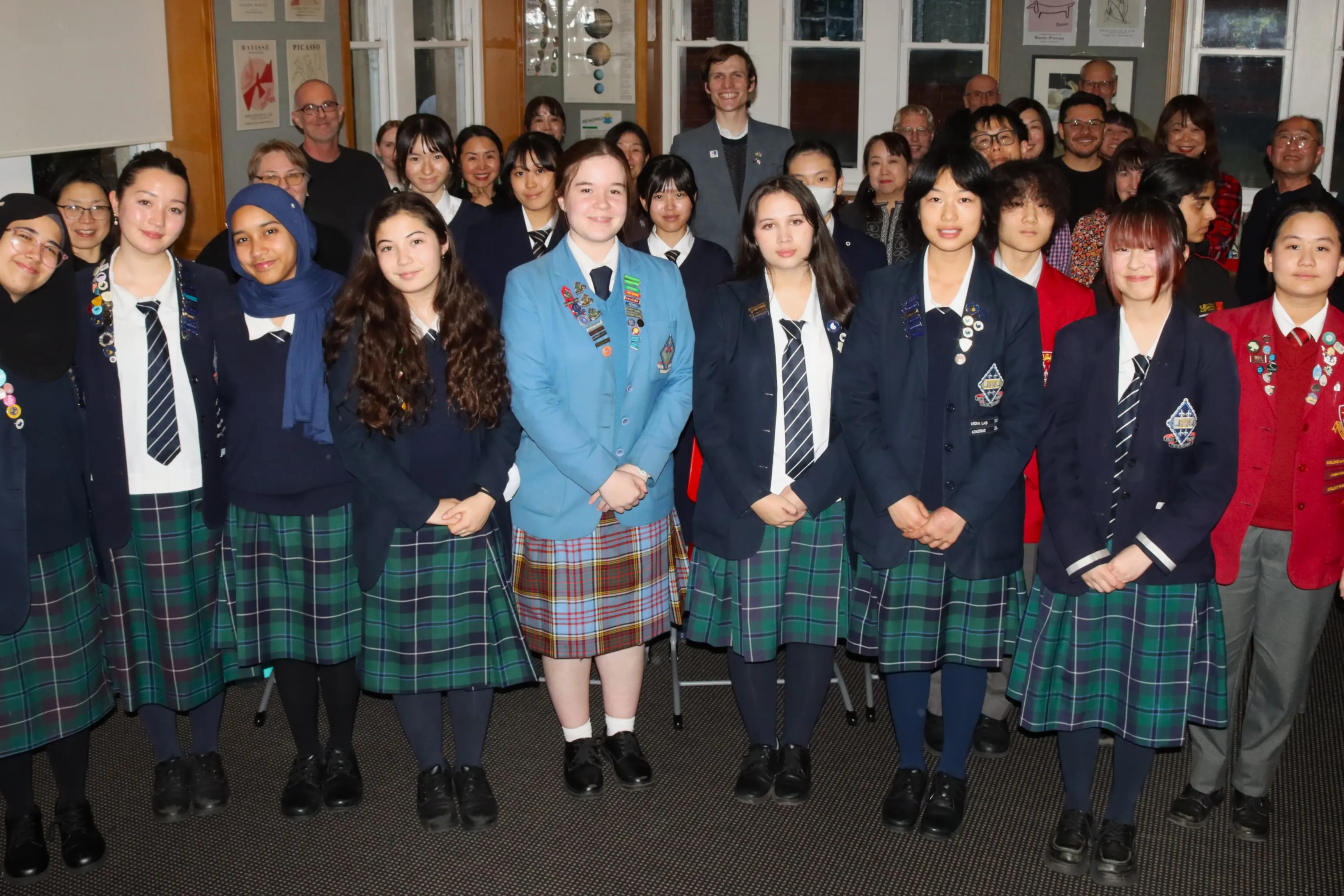 Japanese language students gather with parents, supporters and judges at the Otago Girls\\'s High School library for the Dunedin-Otaru Sister Cities Society annual Japanese speech competition. Photo: Sam Henderson