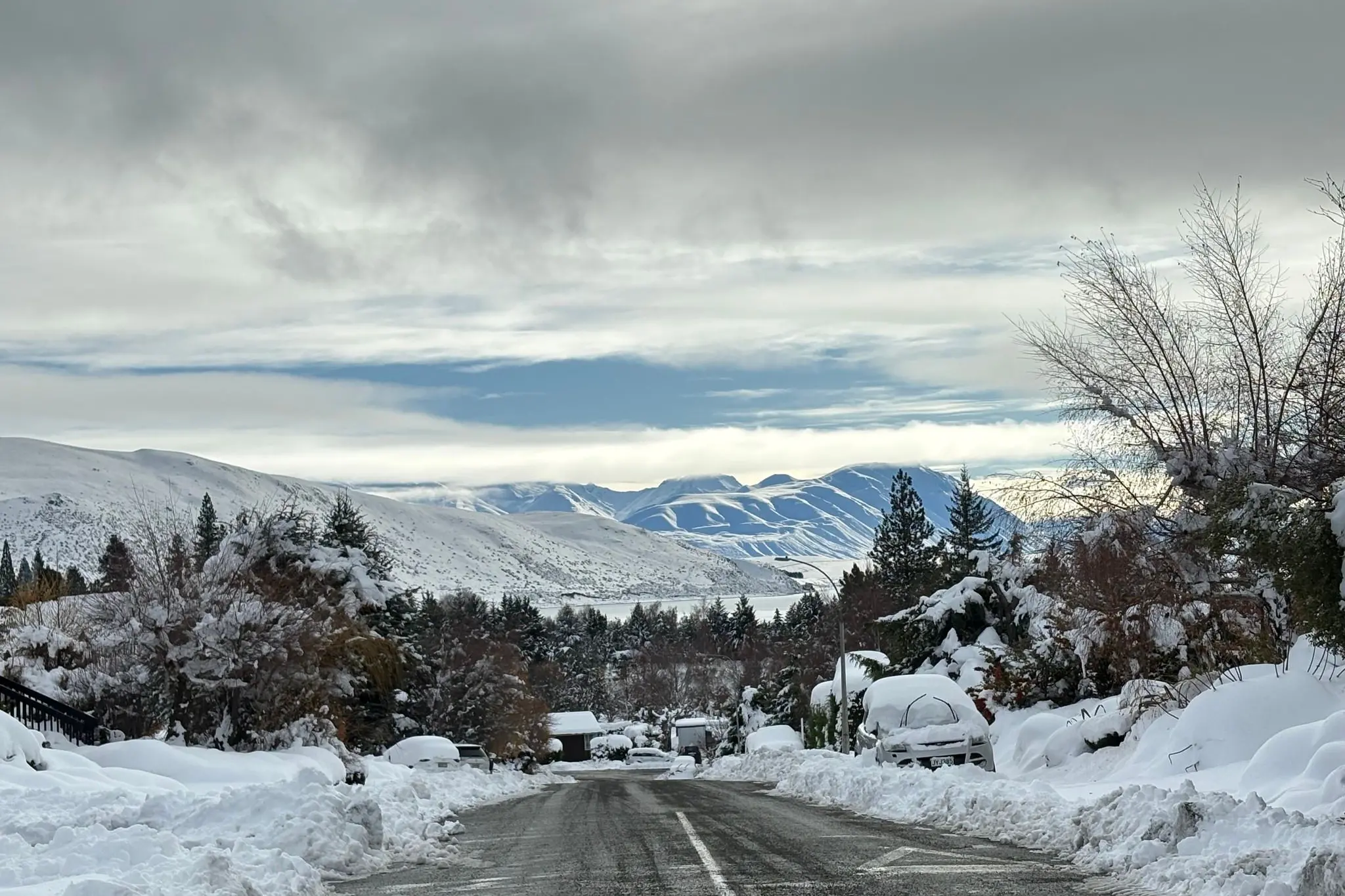 Winter weather events, such as those over Matariki weekend, create unpredictable road conditions. Photo: Mackenzie District Council