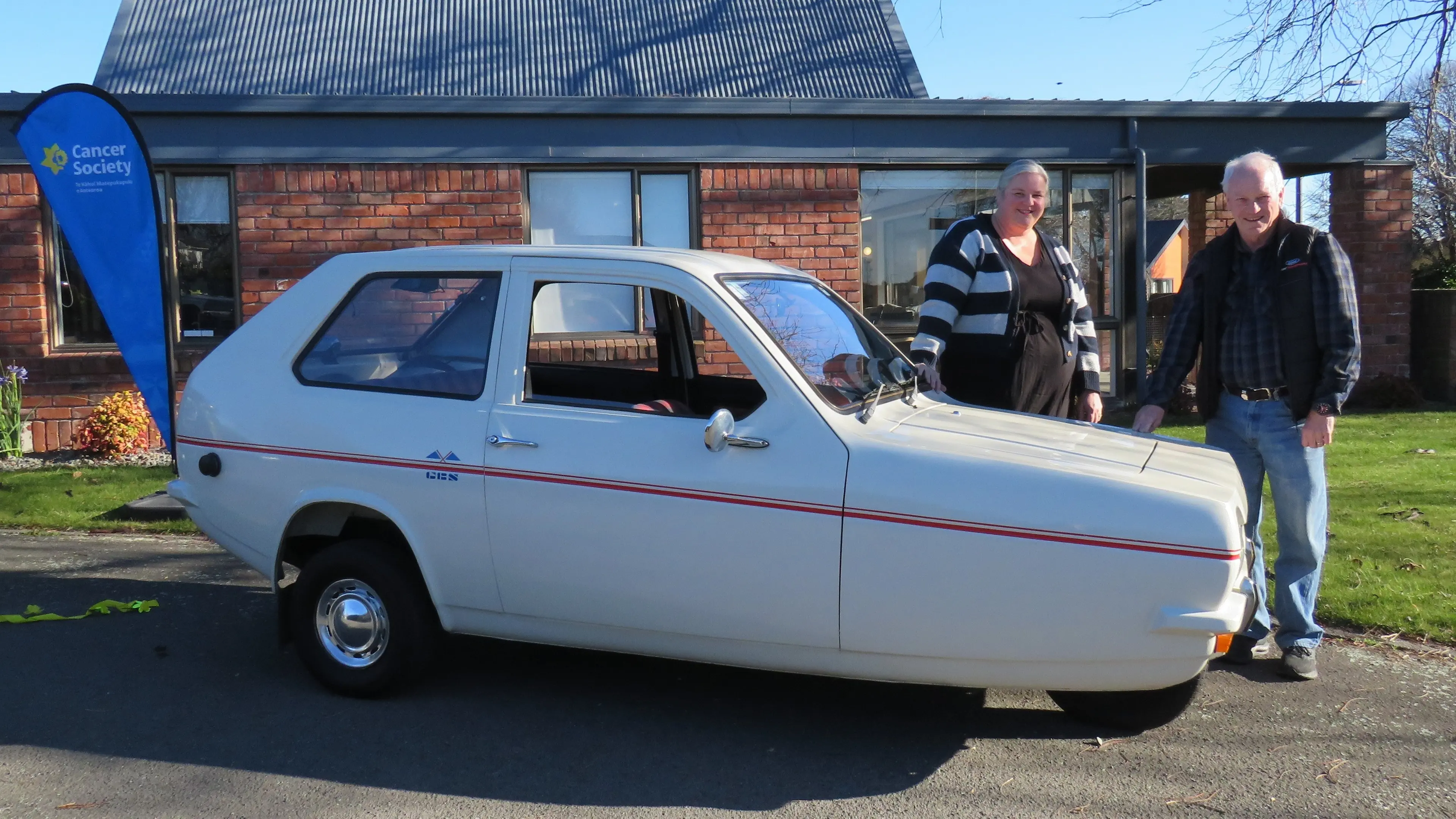 Special three-wheeled vehicle on display