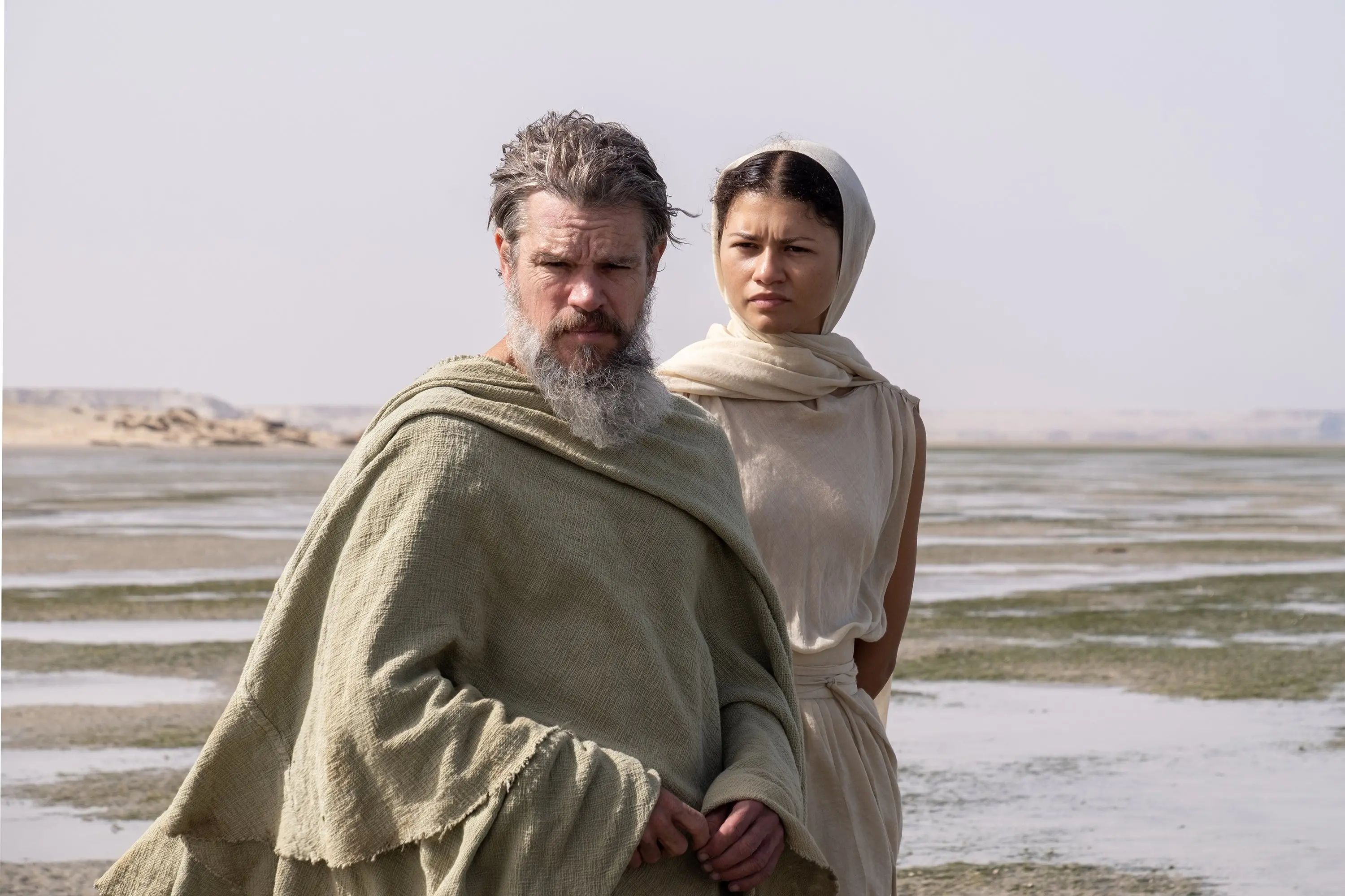 Matt Damon is Odysseus and Zendaya is Athena in The Odyssey. Photo: TNS