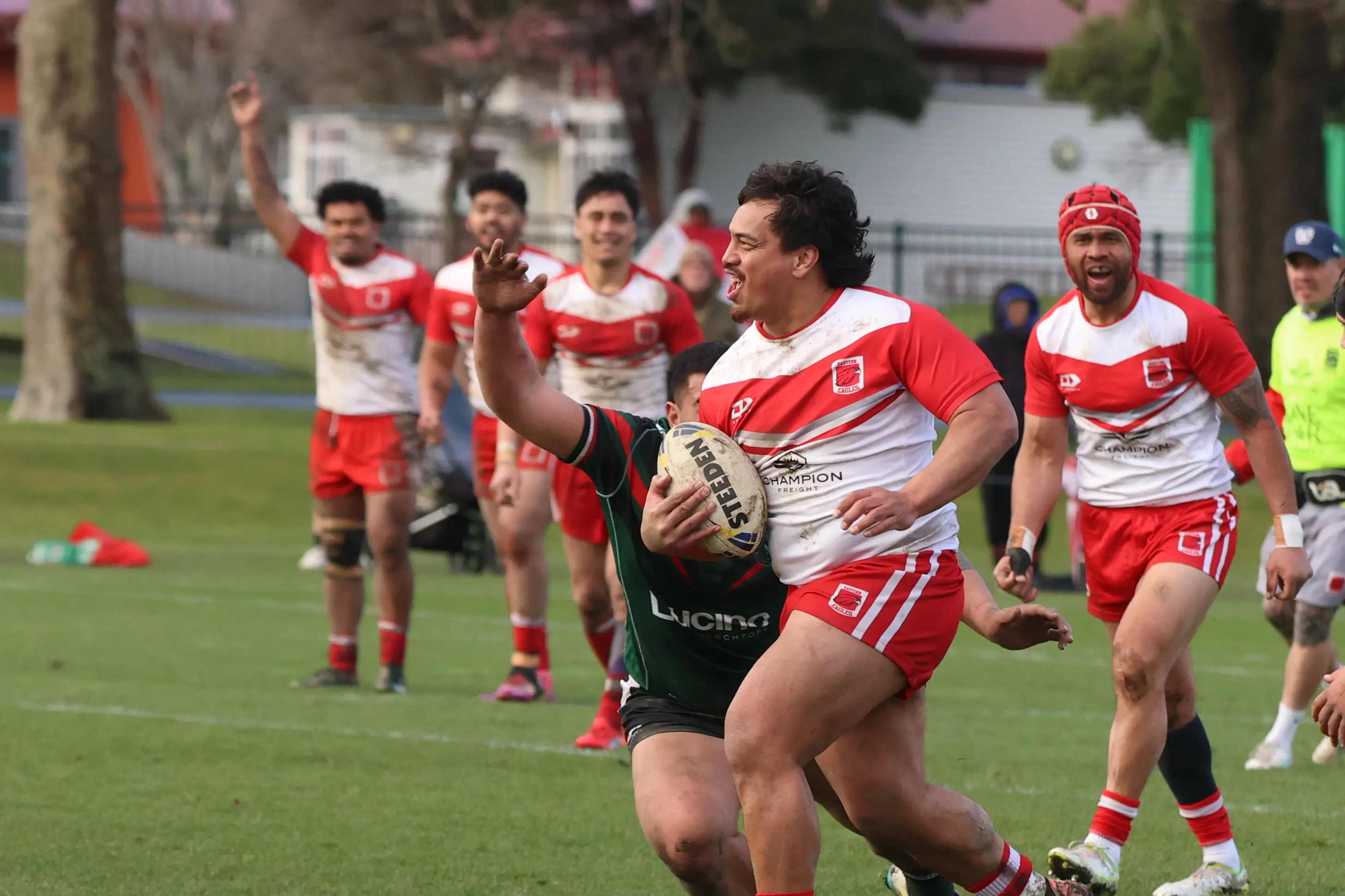 Eastern\\'s Cyrus Timo-Latu scores in their semi-final victory over Linwood Keas two weeks ago that saw Eastern into the grand final. PHOTO: ABRAHAM ATHERTON PHOTOGRAPHY