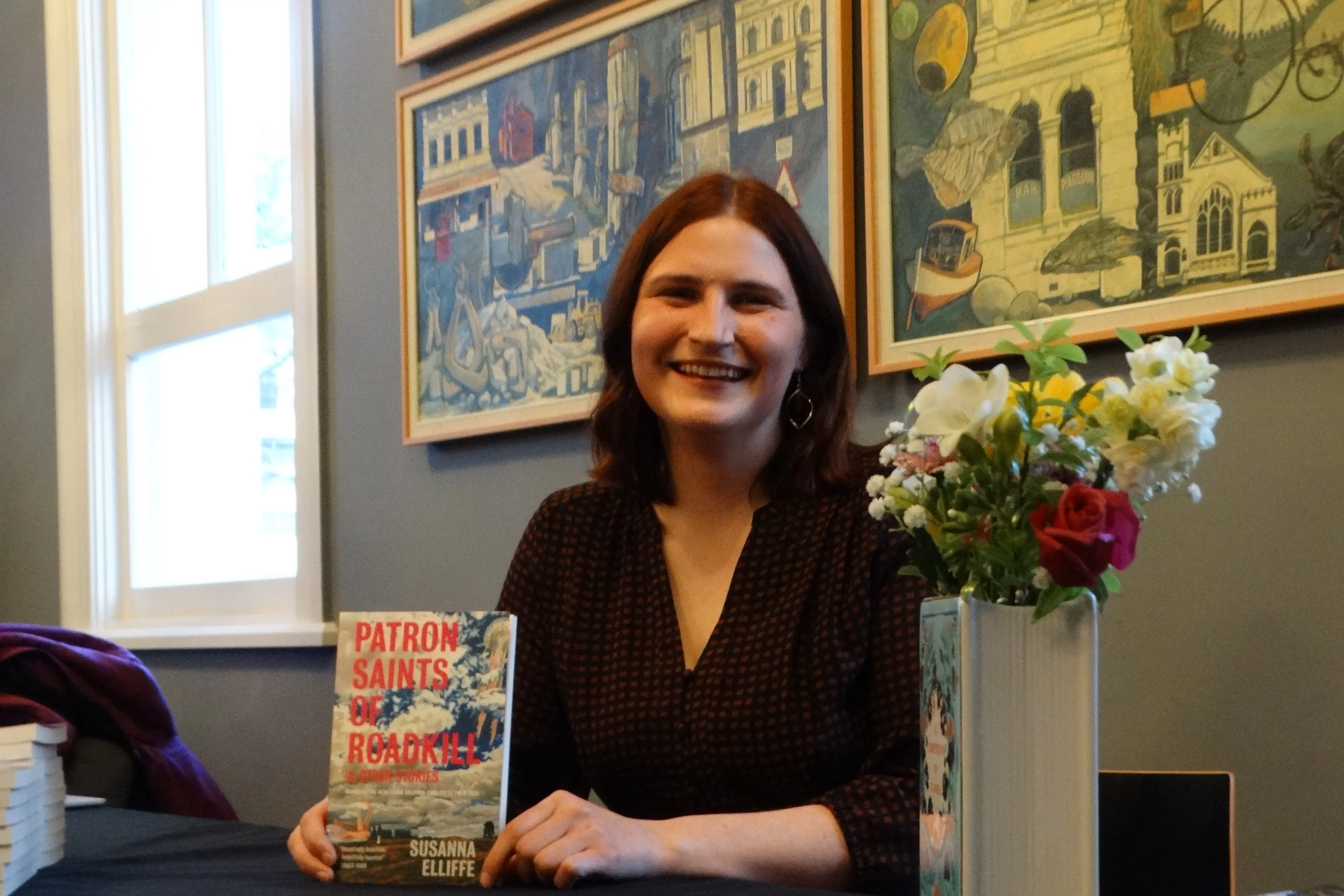 Oamaru writer Susanna Elliffe at the launch of her book \\'Patron Saints of Roadkill and other stories\\' at the Oamaru Opera House. Photo: Nic Duff
