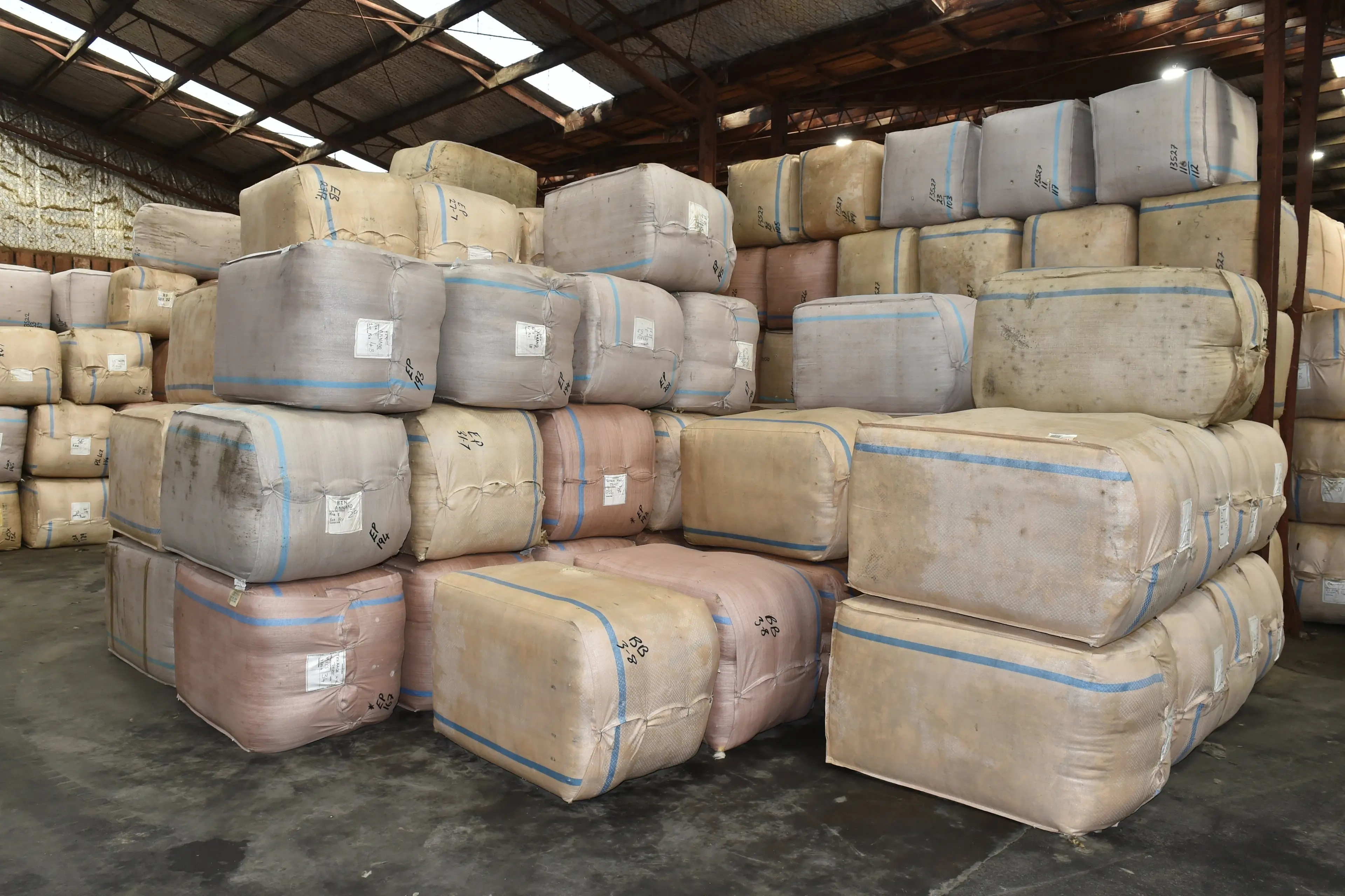 Bales at Taieri Wool & Skin in Mosgiel. Photo: Gregor Richardson