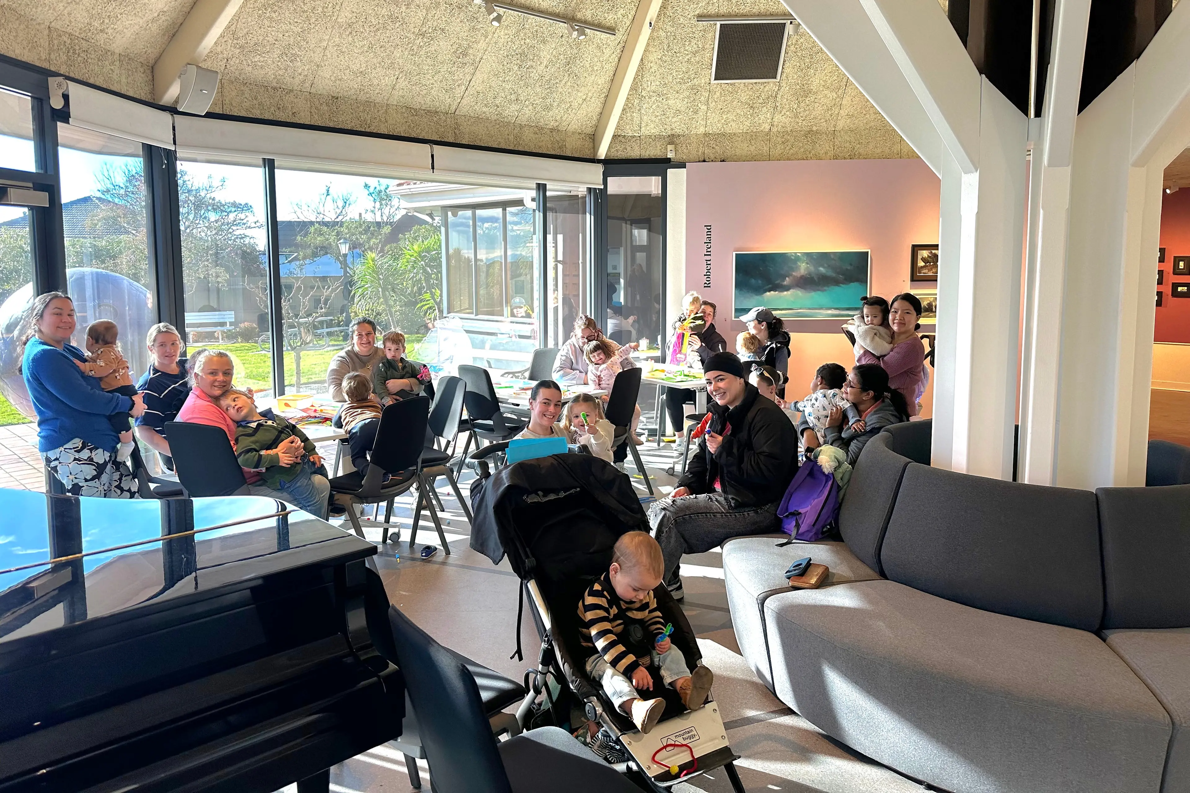South Canterbury Plunket mums and their kids enjoy a special playgroup at the Aigantighe Art Gallery. Photo: Supplied