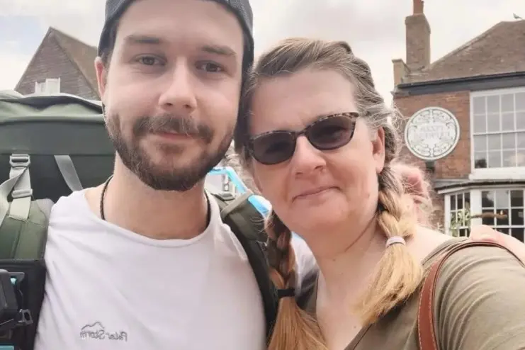 British tourist Joseph Snode and his mother Elaine Snode. Photo: Supplied