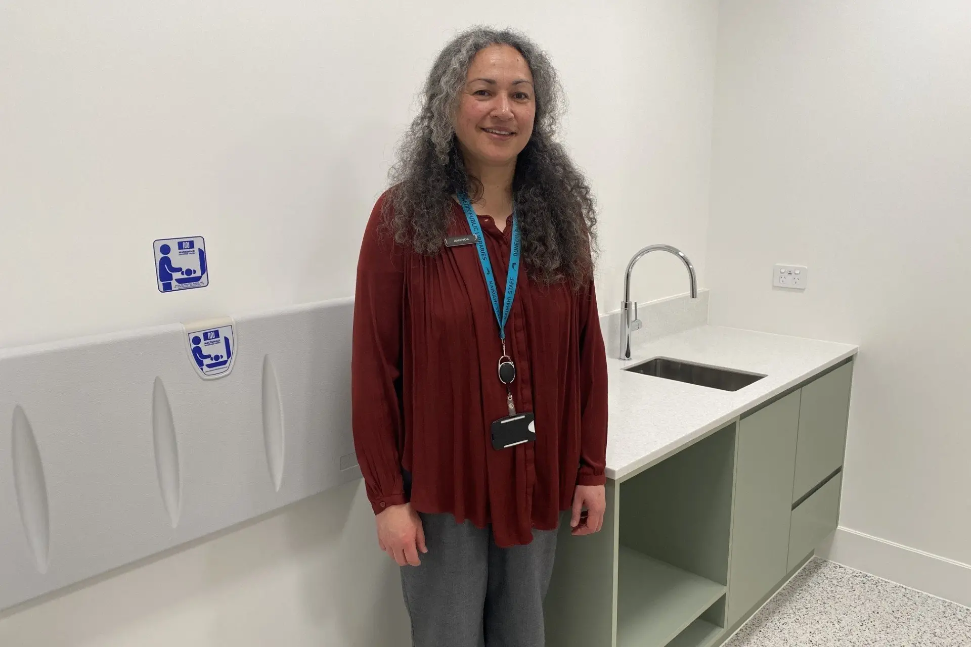 South Dunedin librarian Amanda Corrigan is pictured in the purpose-built parents\\' room space at the library. Photo: Brenda Harwood