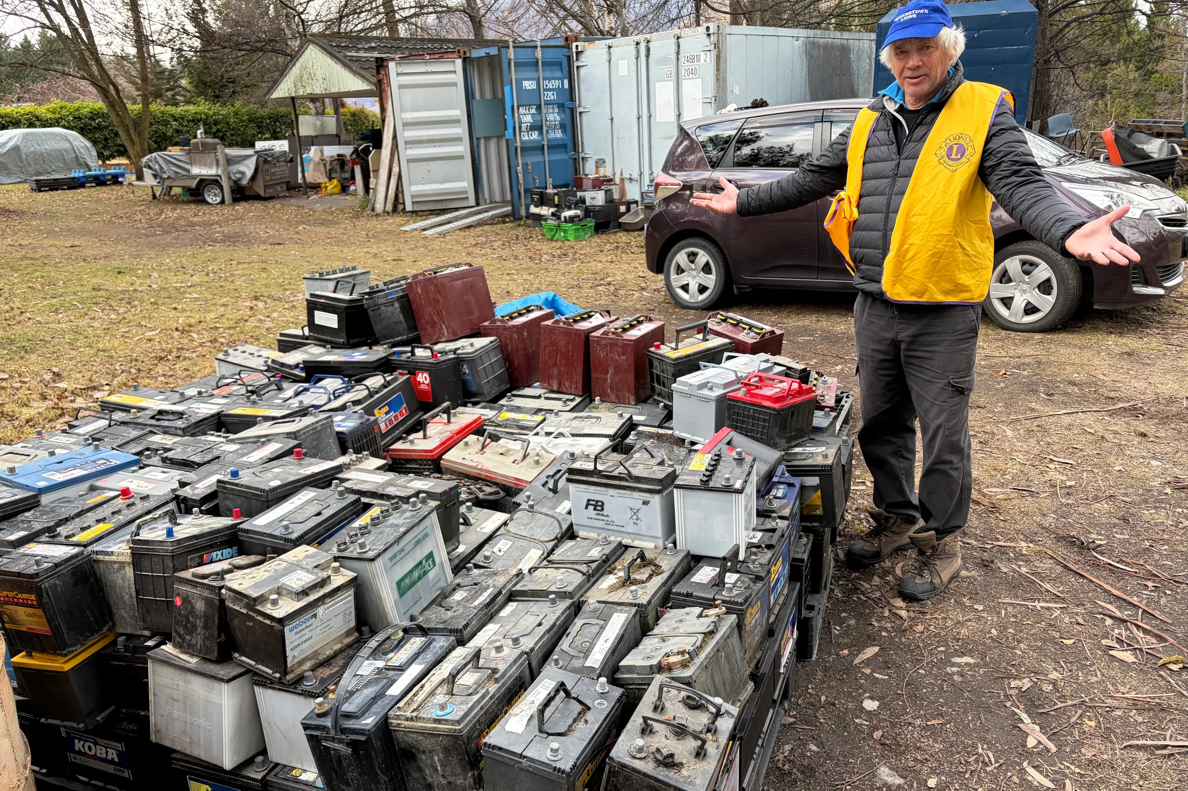 Good uptake: Local Lions\\u00A0 Club member Steve Potts with some of the old car and truck\\u00A0batteries collected last weekend. Photo: Supplied