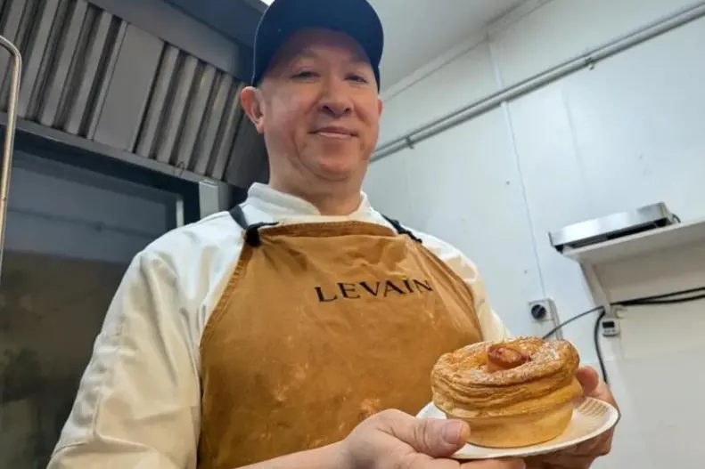 Baker Sean Vo, from Levain Bakery in Auckland, won the top prize at the New Zealand Pie Awards. Photo: Irra Lee