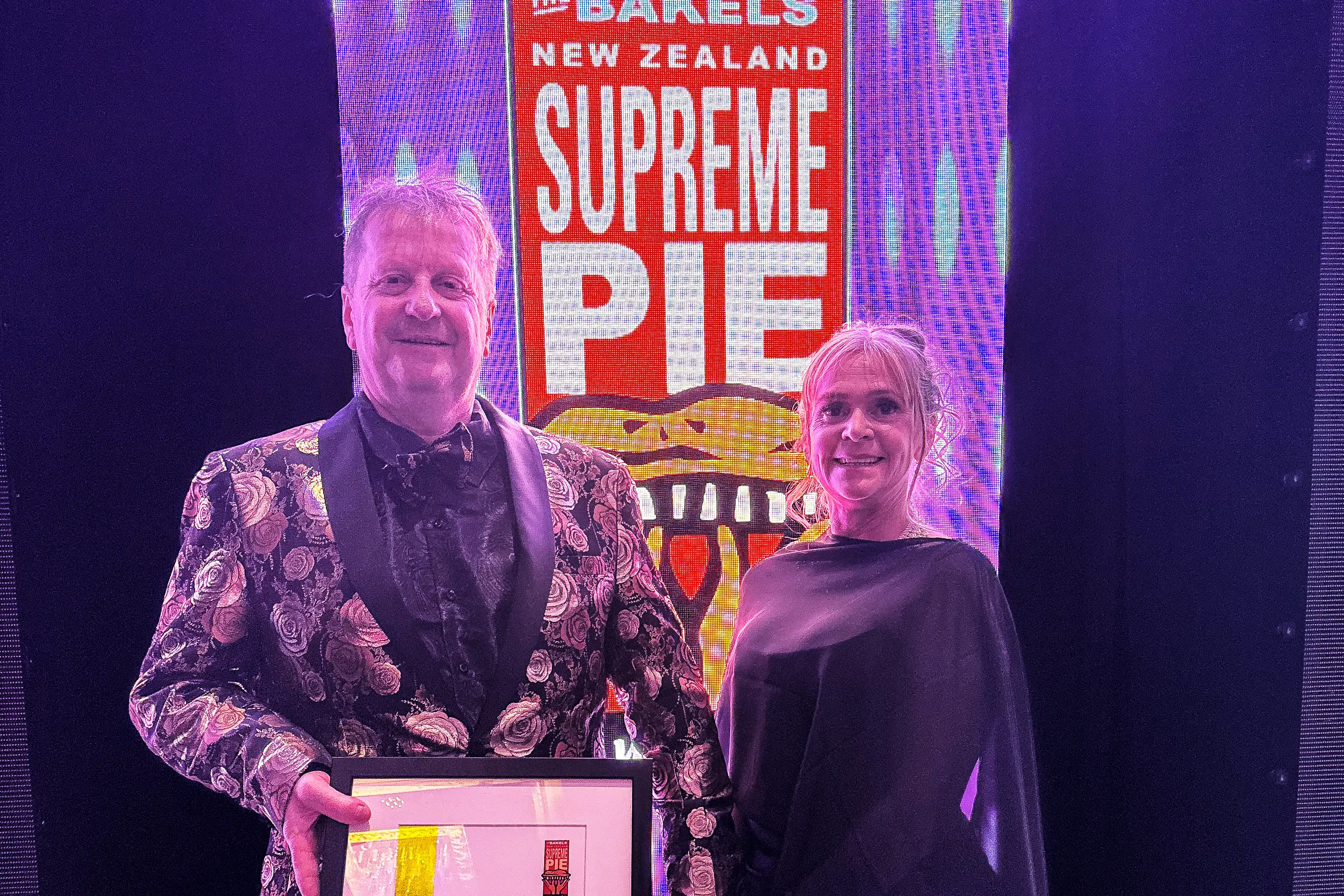 Another award for Jason and Julie Danielson of Kai Pai Bakery W\\u0101naka, at the Bakels NZ Supreme Pie Awards ceremony. Photo: Supplied