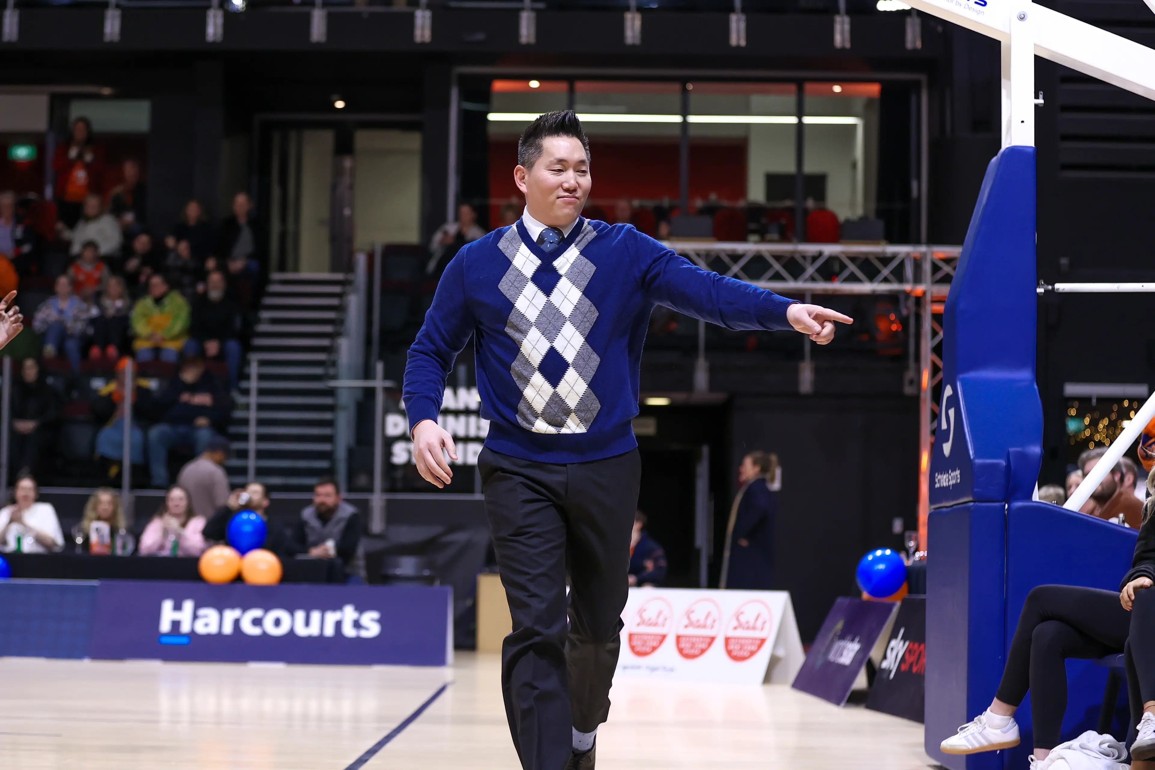 Southland Sharks coach Jonathan Yim looks relaxed during his side\\'s playoff game against the Tauranga Whai in Invercargill late last month. Photo: Monica Toretto