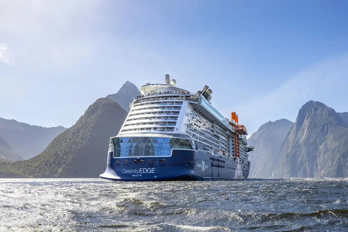 Cruise ship Celebrity Edge in Milford Sound. Photo: Supplied.