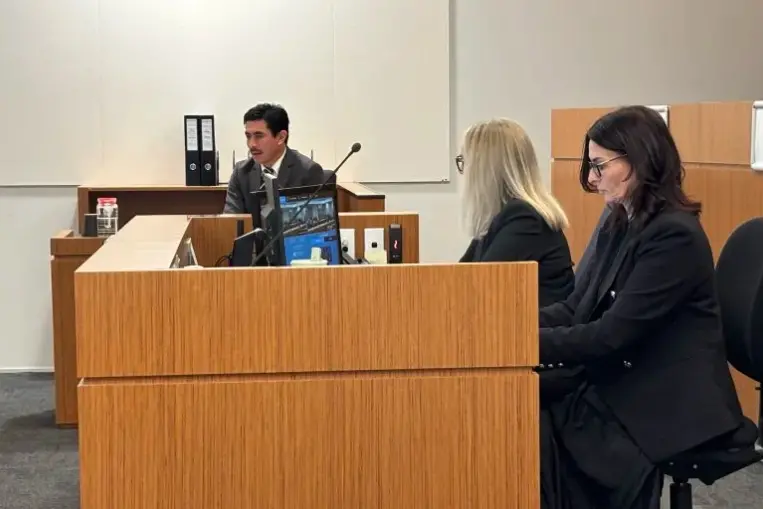 Shane Binnie is questioned by counsel for the Coroner Josh Shaw at the inquest into the death of Isaac Levings on Tuesday. Photo: Bill Hickman / RNZ
