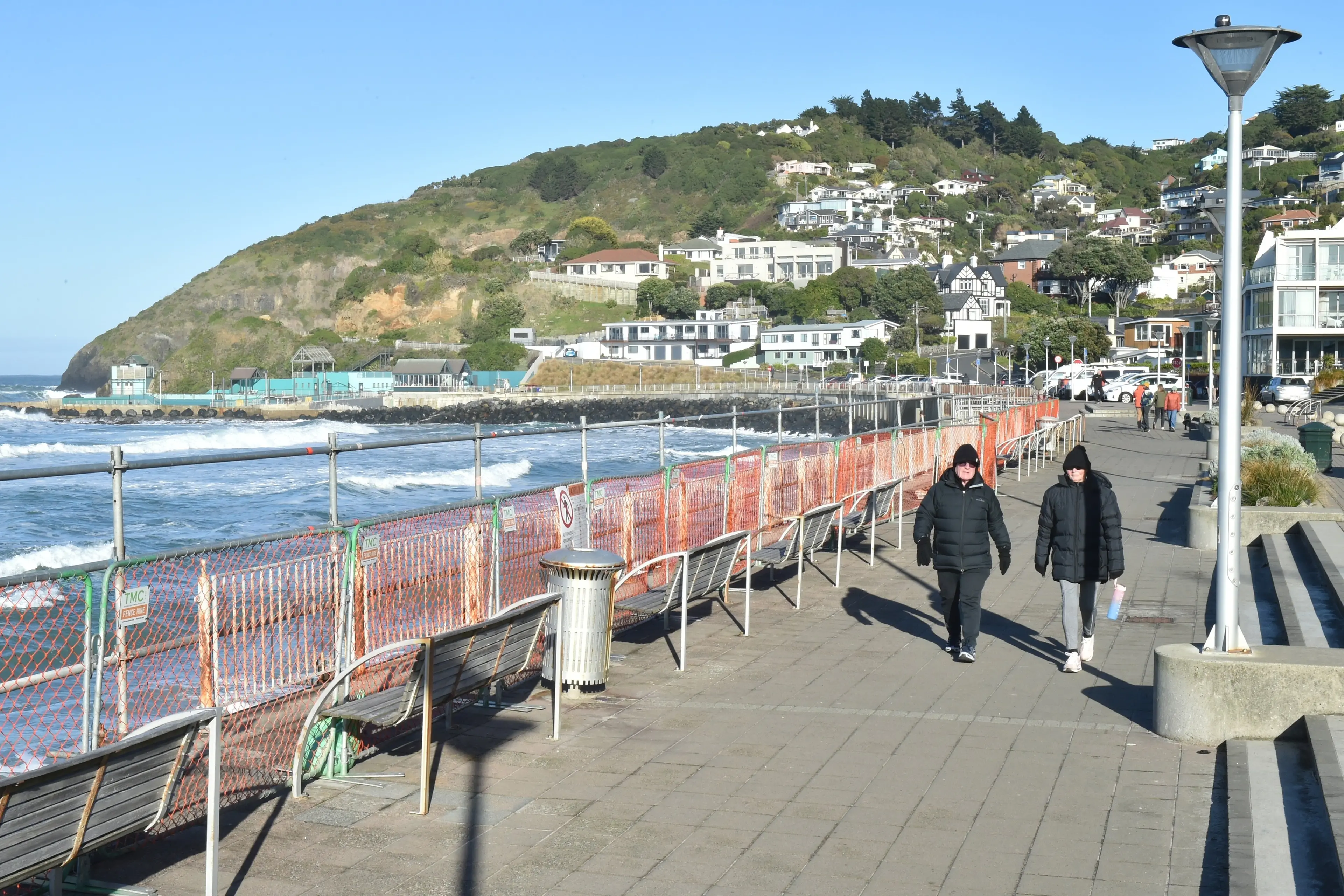 St Clair Esplanade fence rails are being replaced. Photo: Gregor Richardson