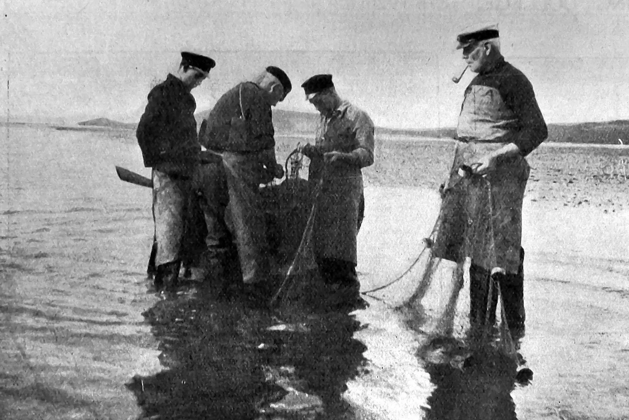 Keen fishermen, Otago Harbour. Photo: <i>Otago Witness</i>, issue 3781, August 31 1926, page 46