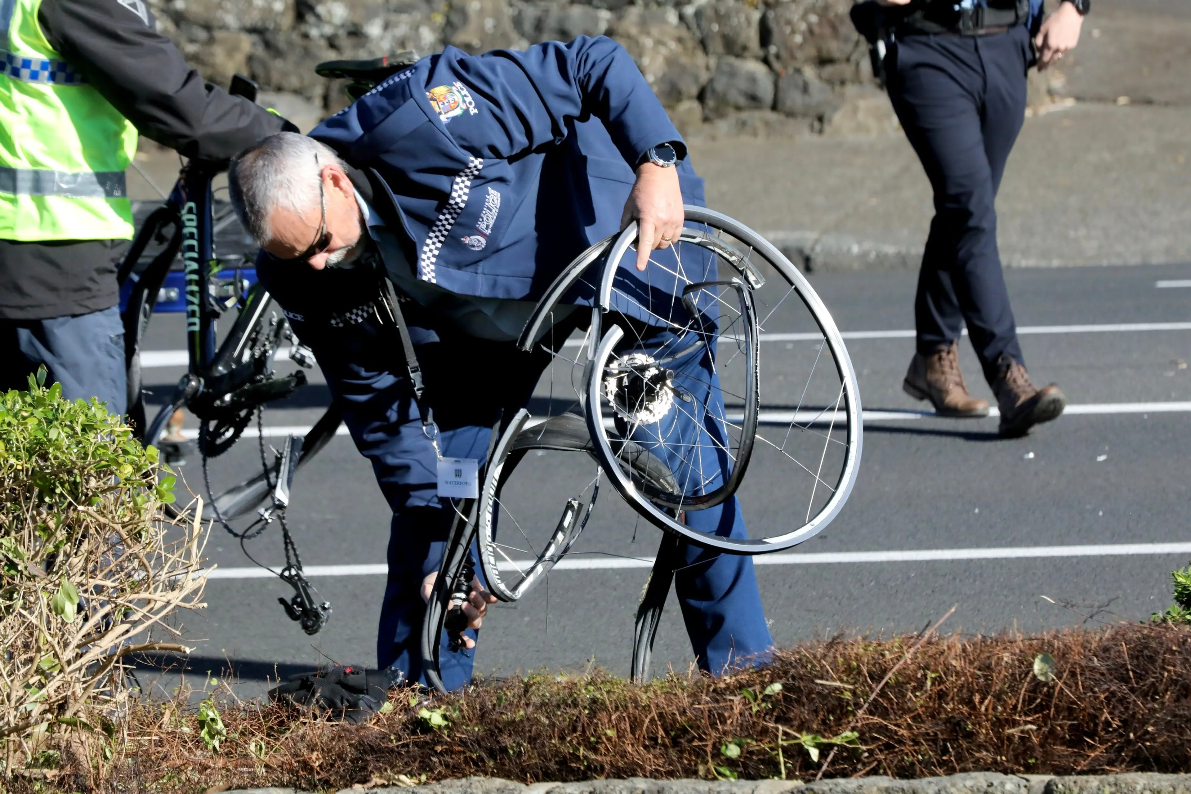 Police at the scene of the incident. Photo: RNZ