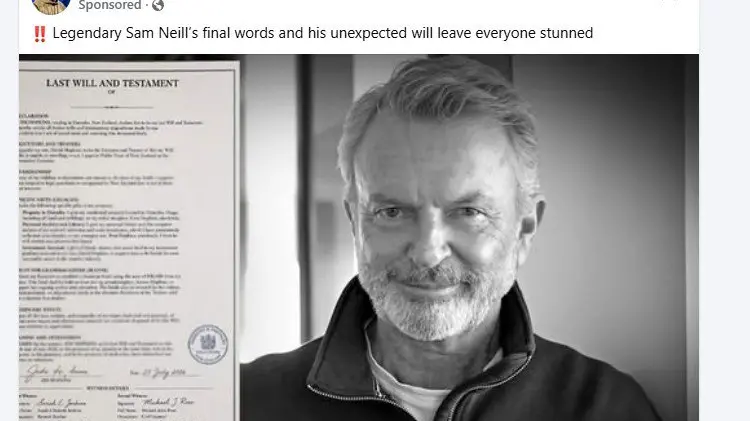 Sam Neill second southern identity used in ‘horrific’ scam