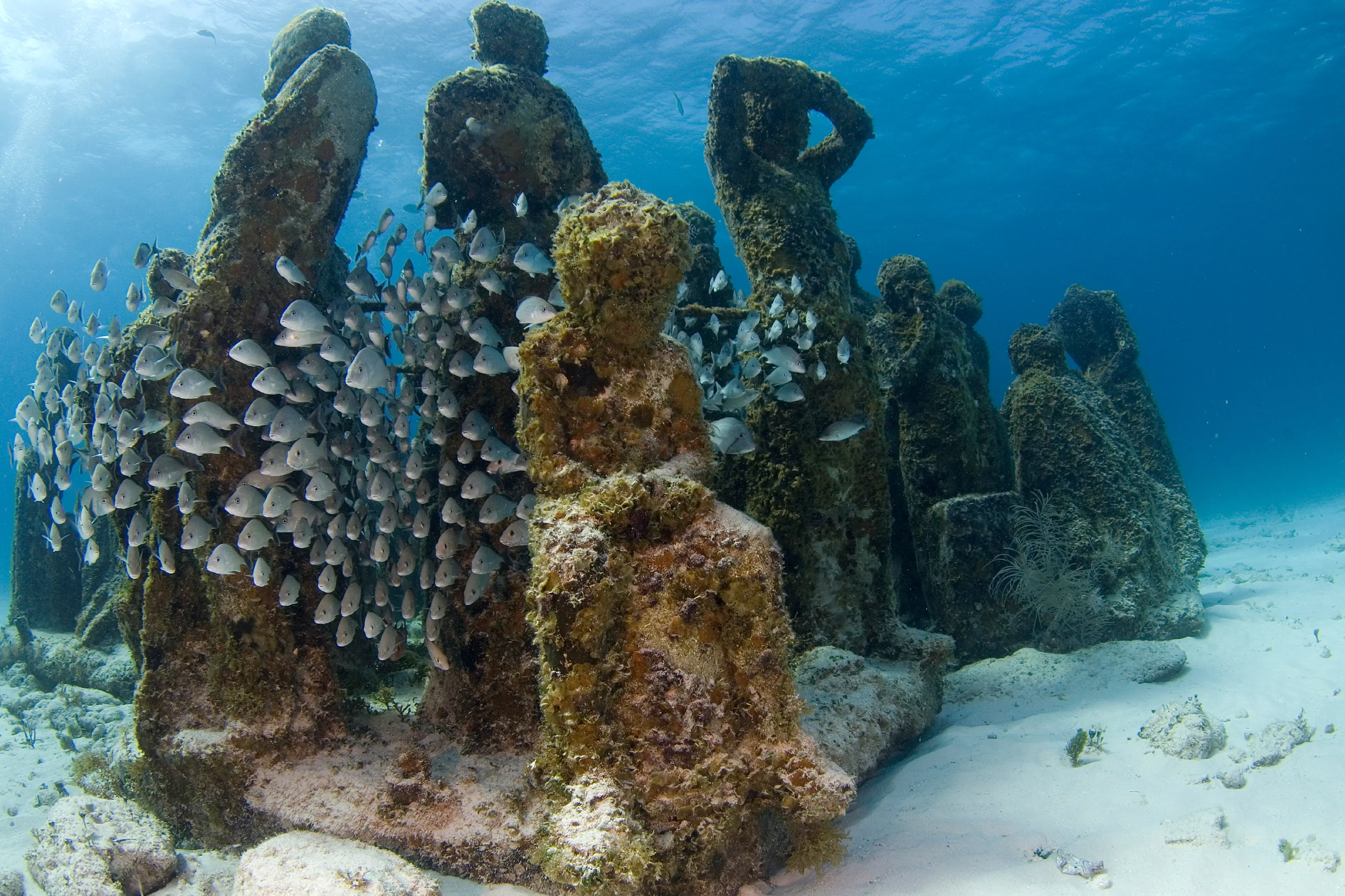 Largest underwater museum located in Cancun Mexico Caribbean sea. Photo: Getty Images