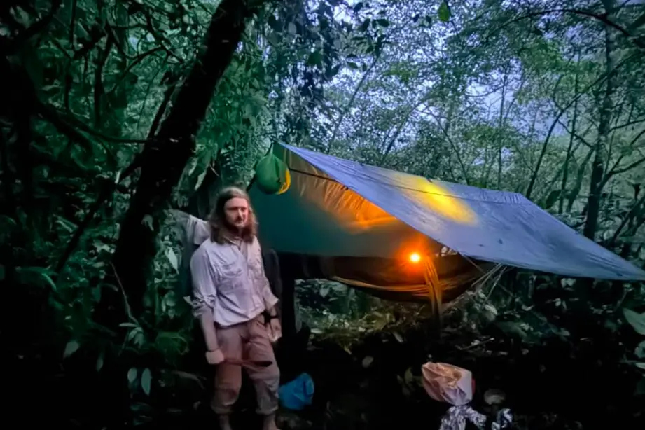 Keanu Isaksson at their camp. Photo: supplied