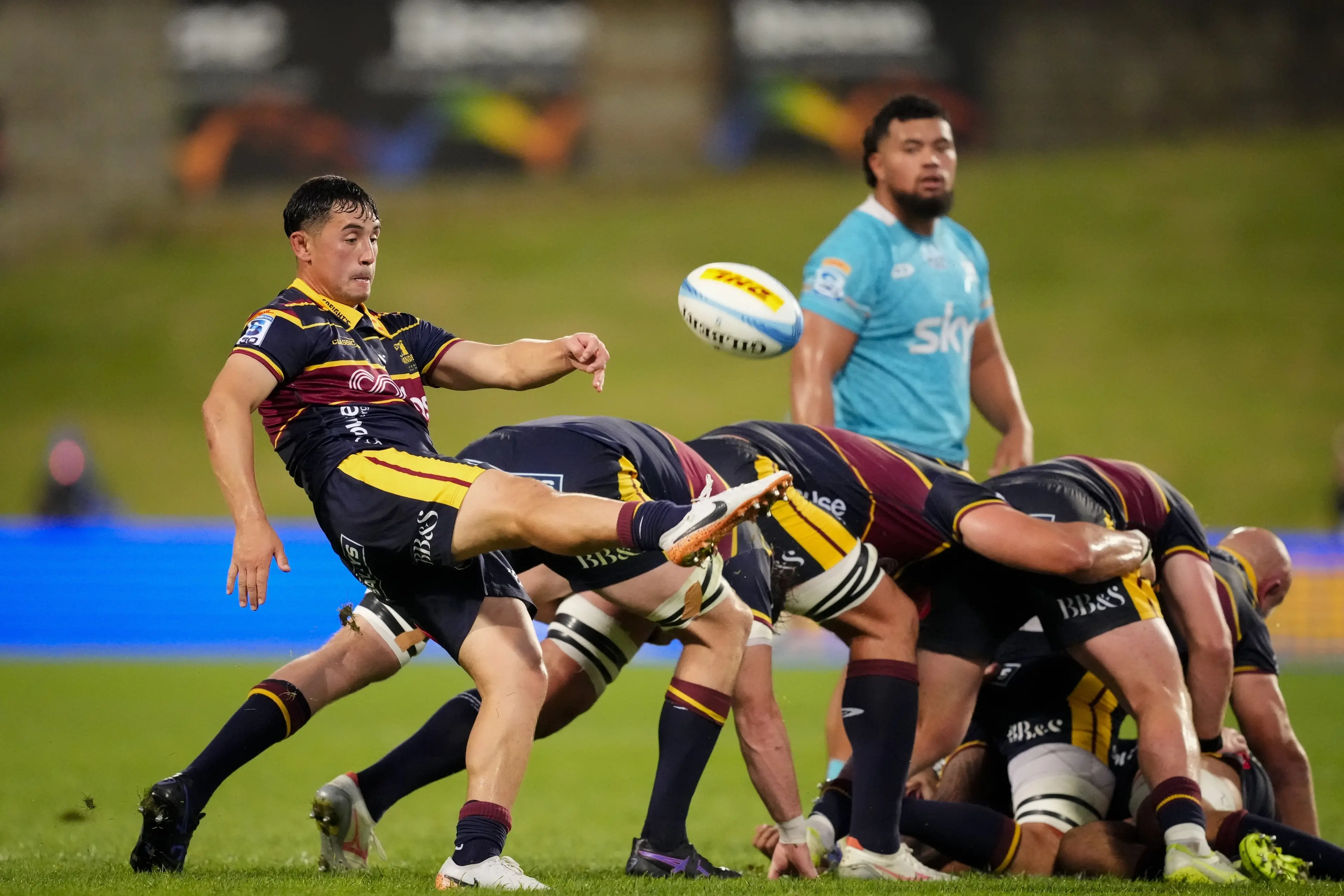 Nic Shearer, in action for the Highlanders against Moana Pasifika, will join the Blues in 2027. Photo: Blake Armstrong/Action Press
