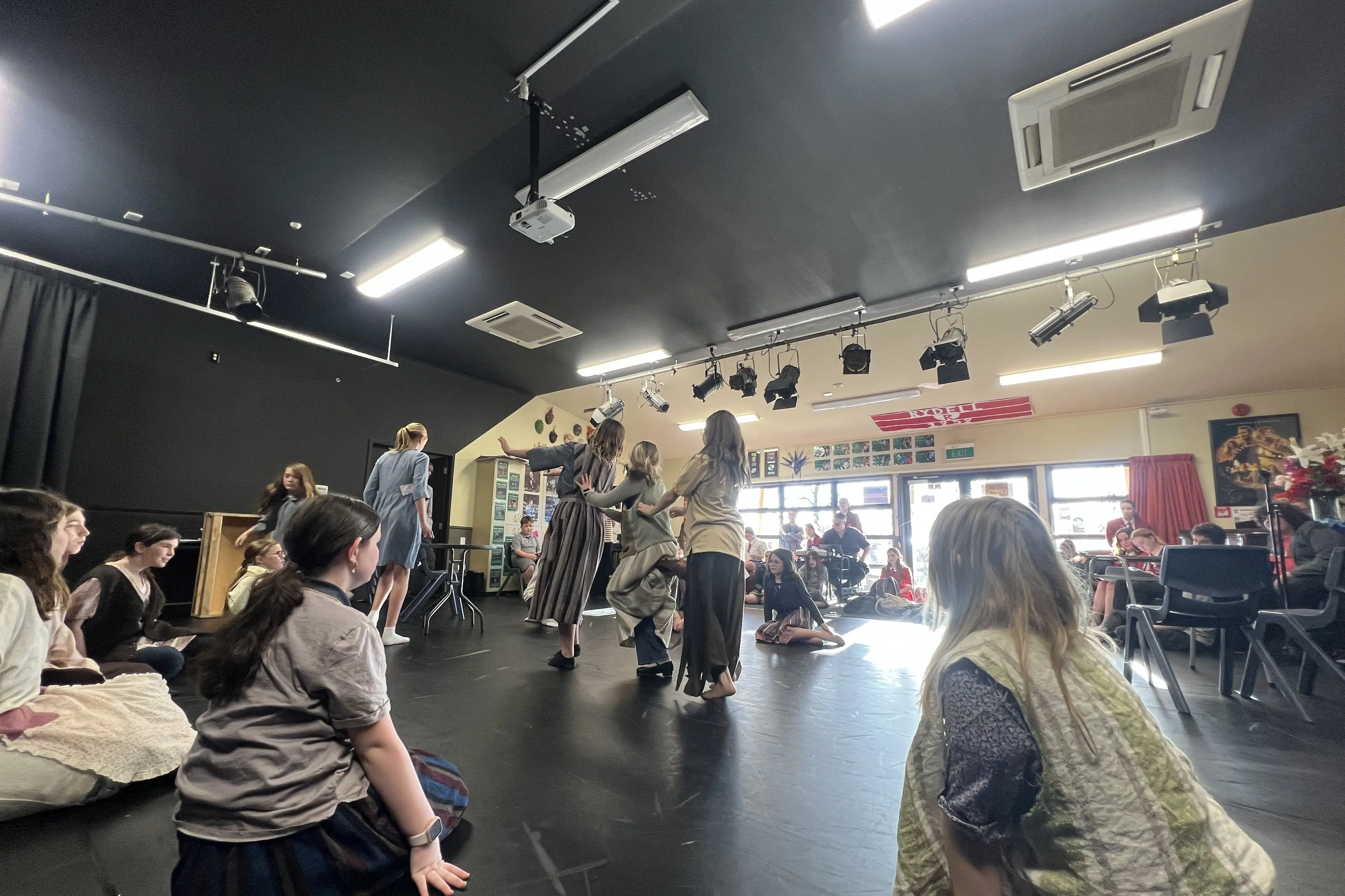 Cast members rehearse ahead of Dunstan High School\\'s production of \"Annie\", on stage August 19-21 at the Alexandra Memorial Theatre. Photo: Carys Trotter