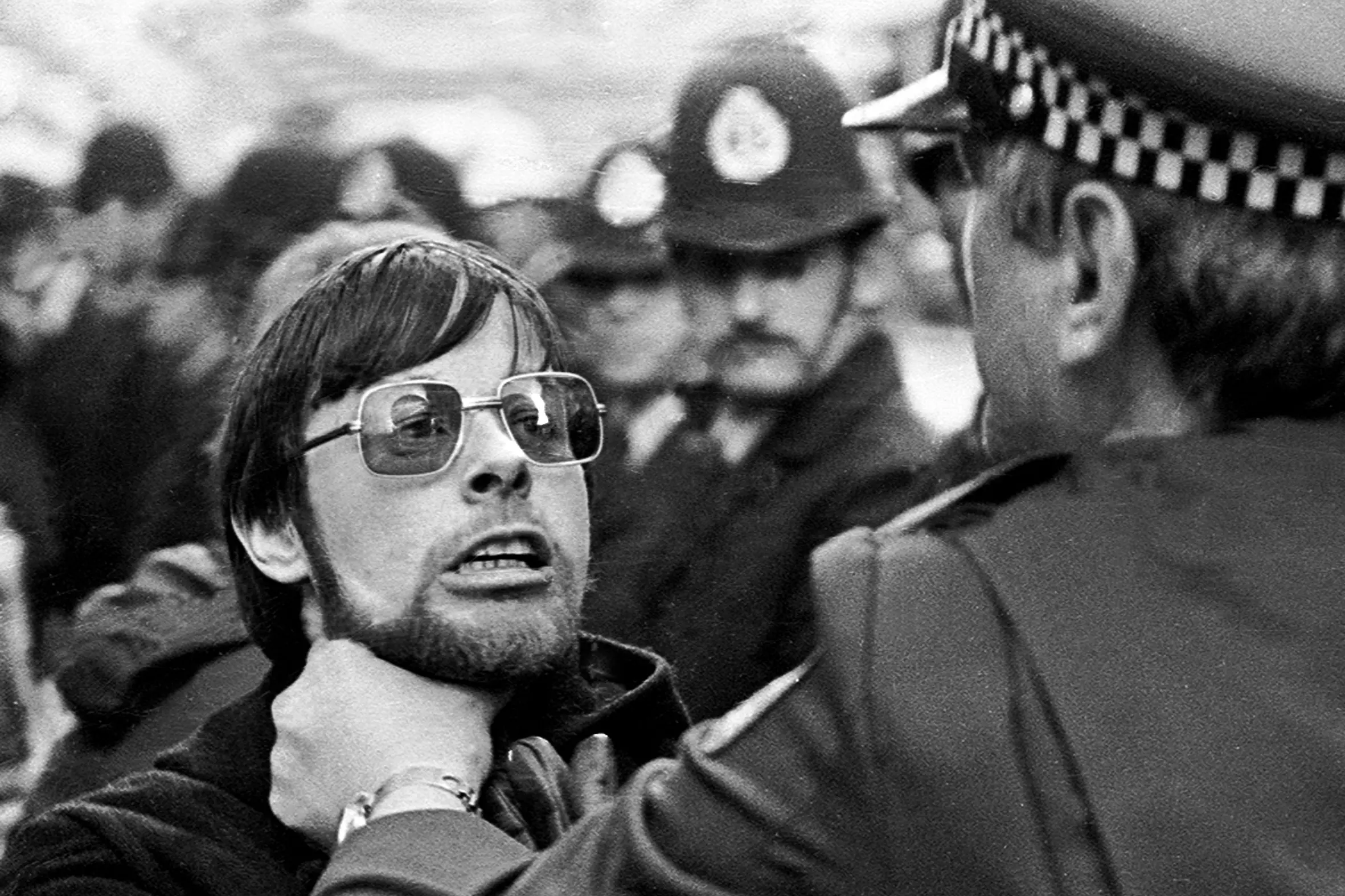 A tense moment during the anti Springbok tour protest march in Dunedin on August 11 1981.