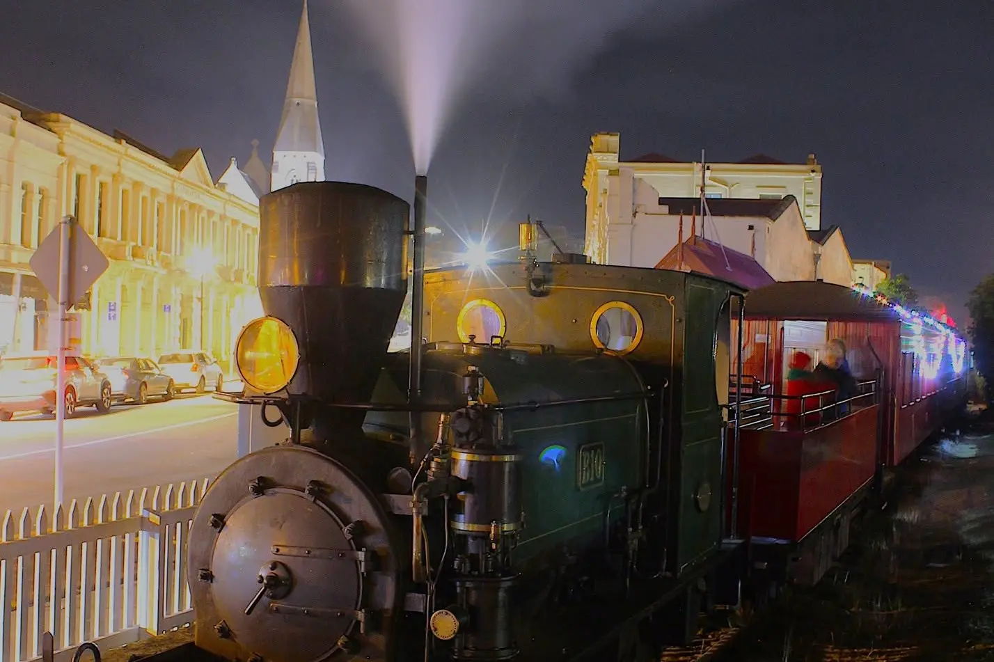 Oamaru Steam & Rail ran night lights trains last weekend to raise money for Camp Quality. Photo: Andrew Yeoman/Oamaru LIVE