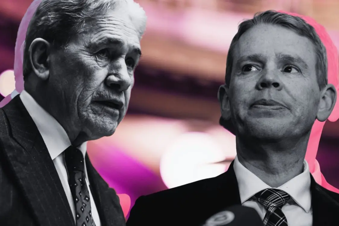 NZ First leader Winston Peters (left) and Labour leader Chris Hipkins. Image: RNZ