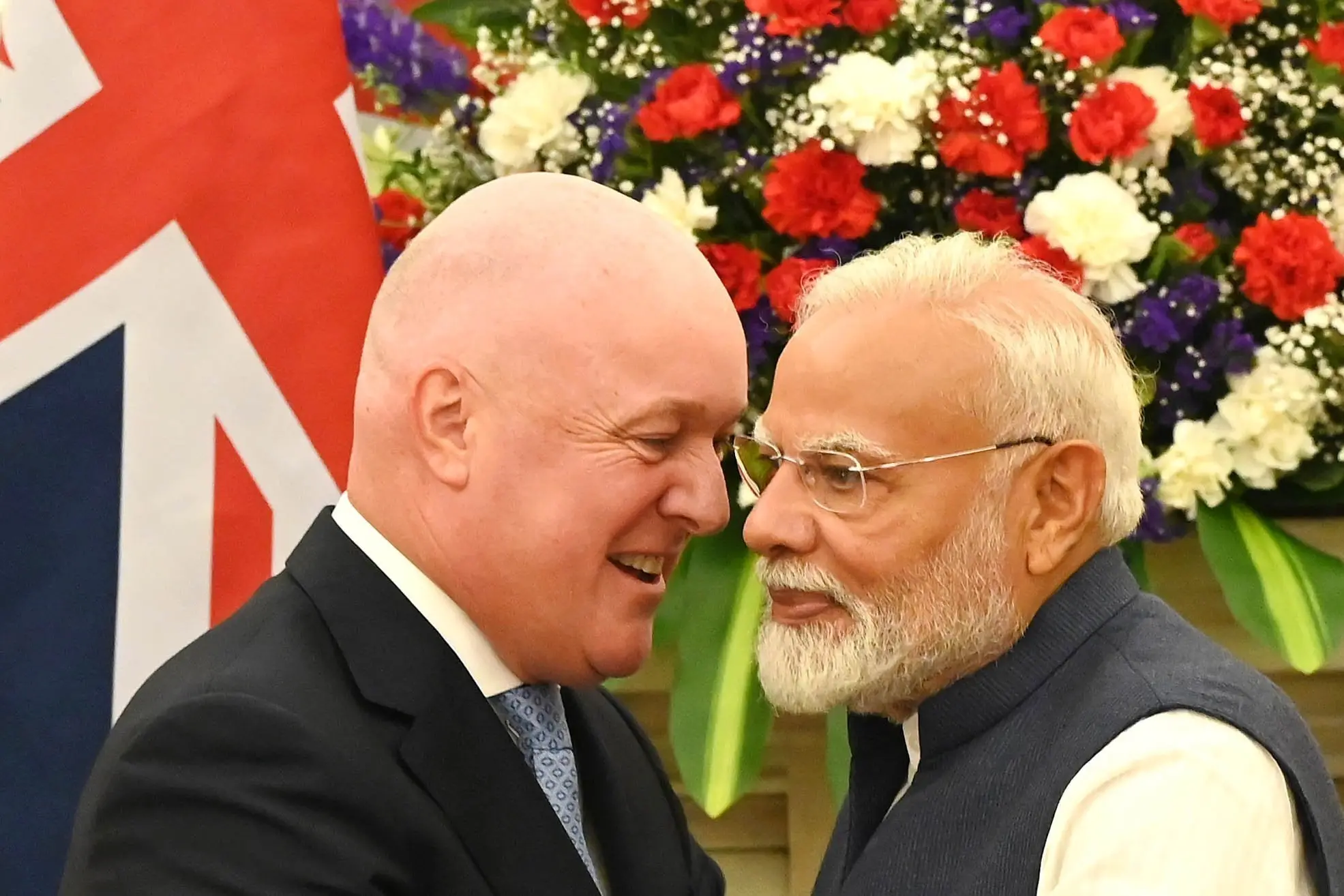 Getting closer: New Zealand Prime Minister Christopher Luxon and Indian Prime Minister Narendra Modi. PHOTO: GETTY IMAGES