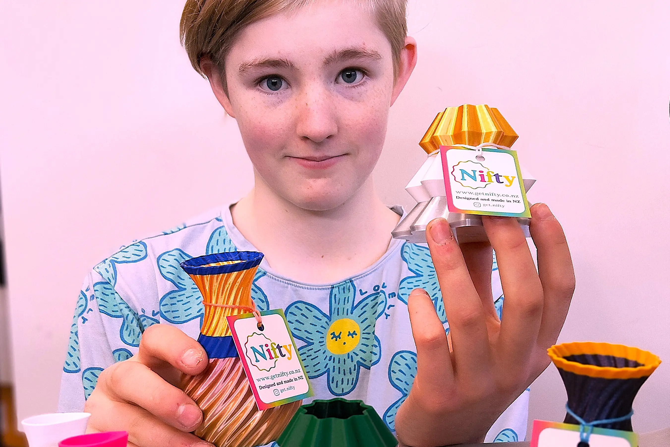 Aparima College\\'s Year 9 student Nina Thoroughgood is the youngest student the college has had to take part in its Young Enterprise Scheme. Nina has already established a nationwide market for her 3D printed original designs. Photo: Toni McDonald