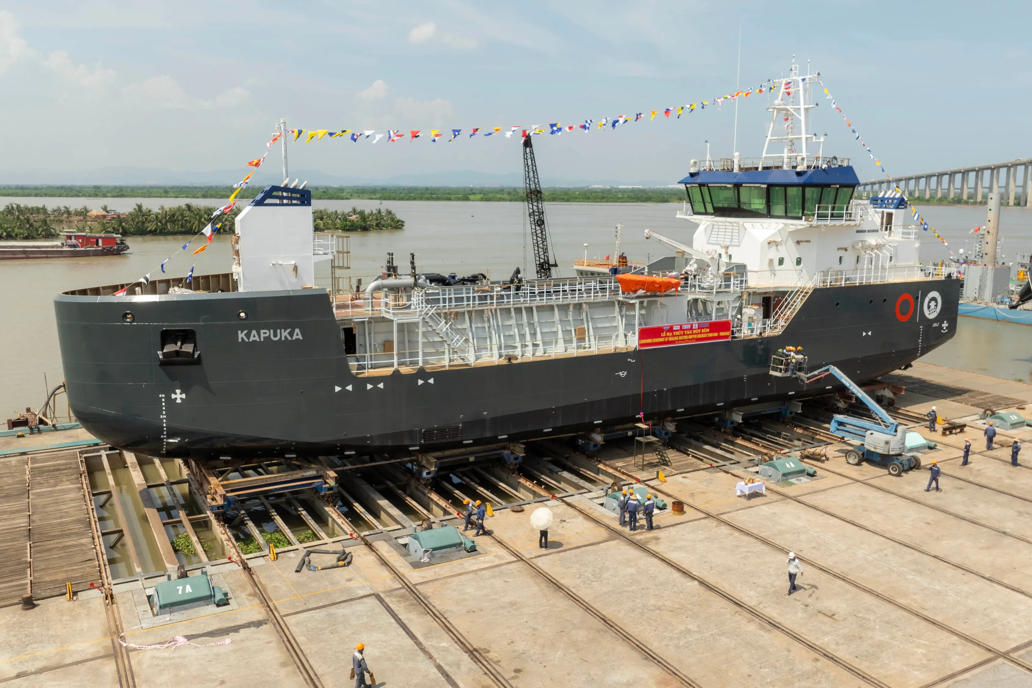 A new trailing suction hopper dredge due to arrive in New Zealand in December has been given a name. Photo: Supplied