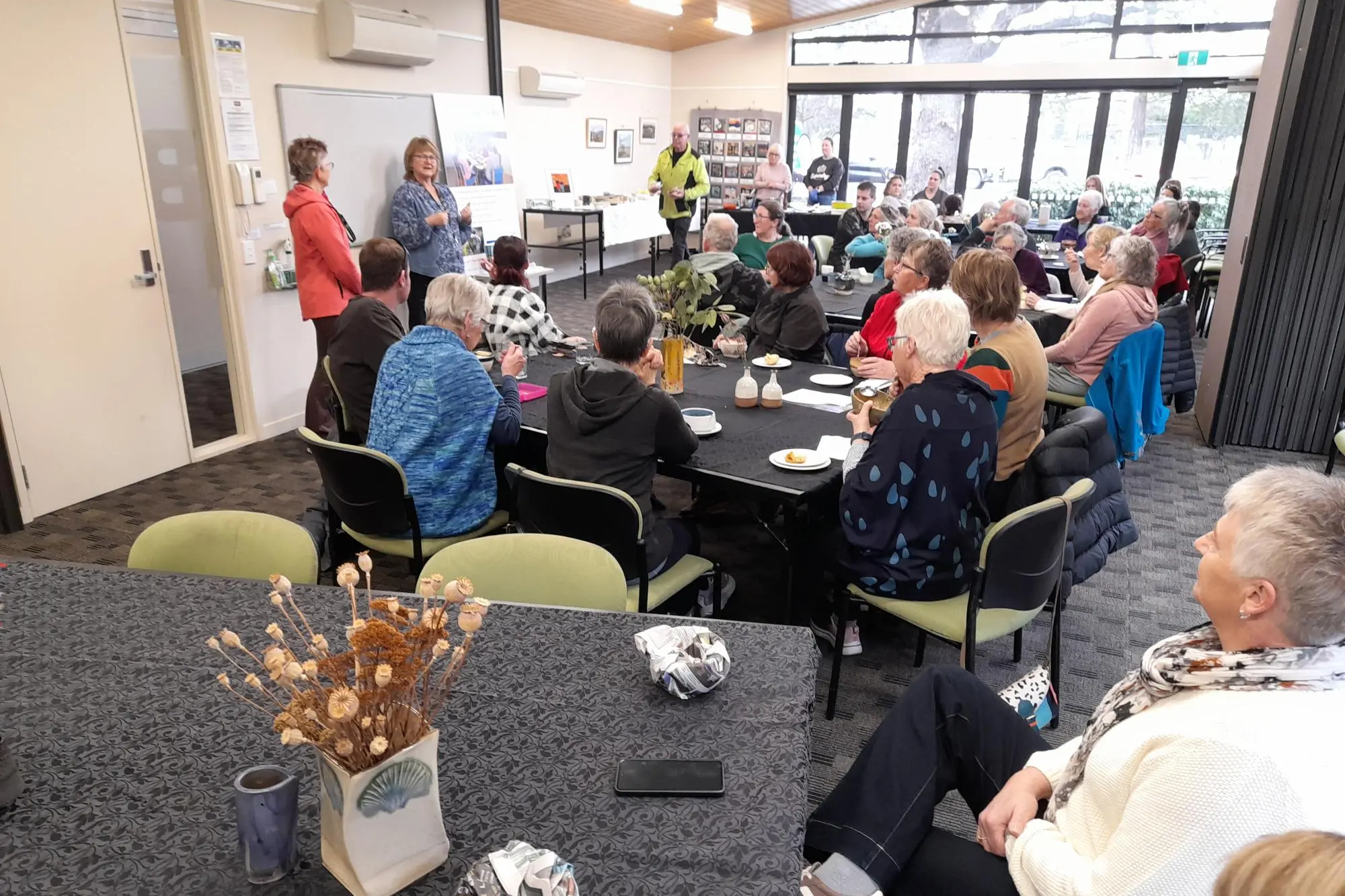 Community members enjoy soup and bread at the Alexandra Pottery Club\\'s recent \"Soup and Bowl\" fundraiser, held in support of Abbeyfield Alexandra. Photo: Supplied