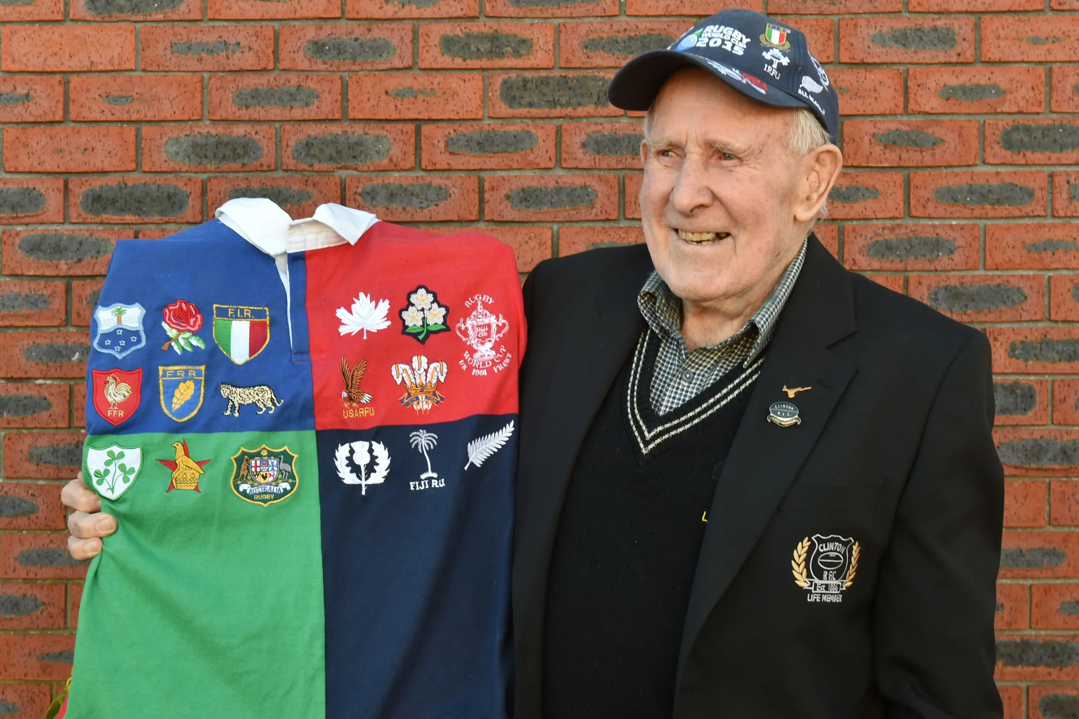 Lifelong rugby enthusiast Peter Miller, of Balclutha, shows off some of his rugby memorabilia at his home on Tuesday morning. Photo: Gregor Richardson