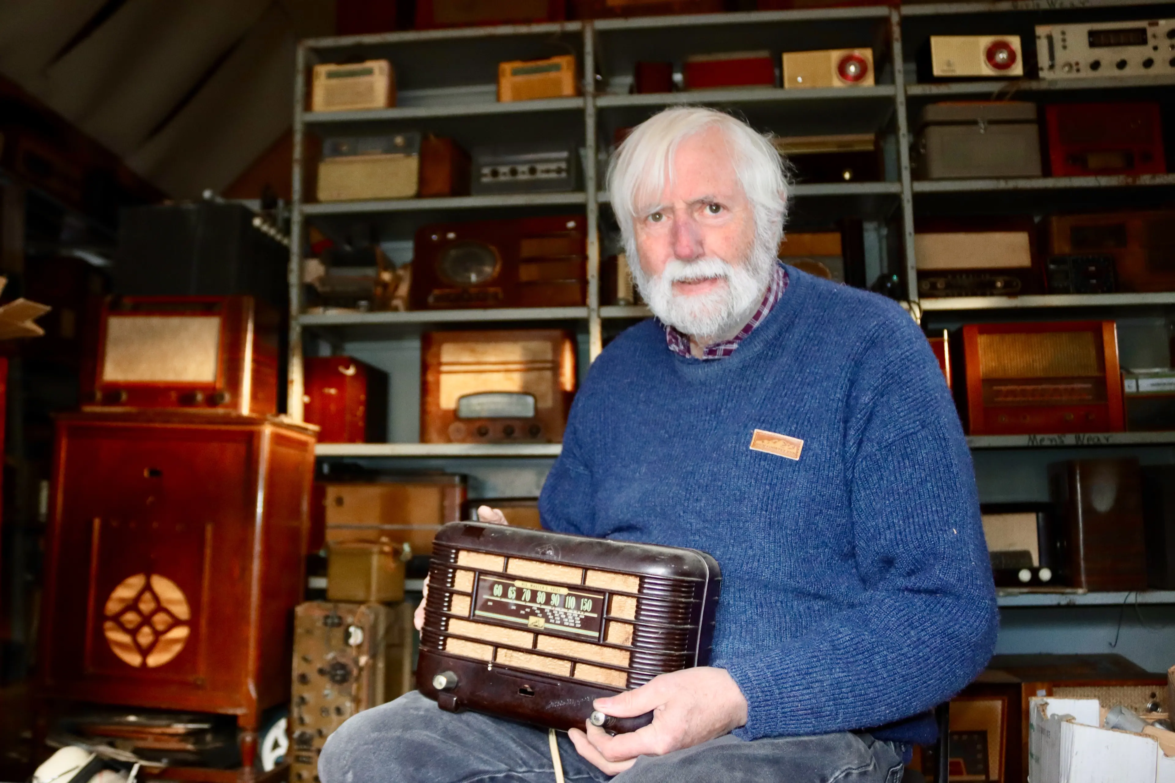 Kevin Weatherall is hoping to clear his extraordinary collection of radios and other electrical curiosities. Photo: Sam Henderson