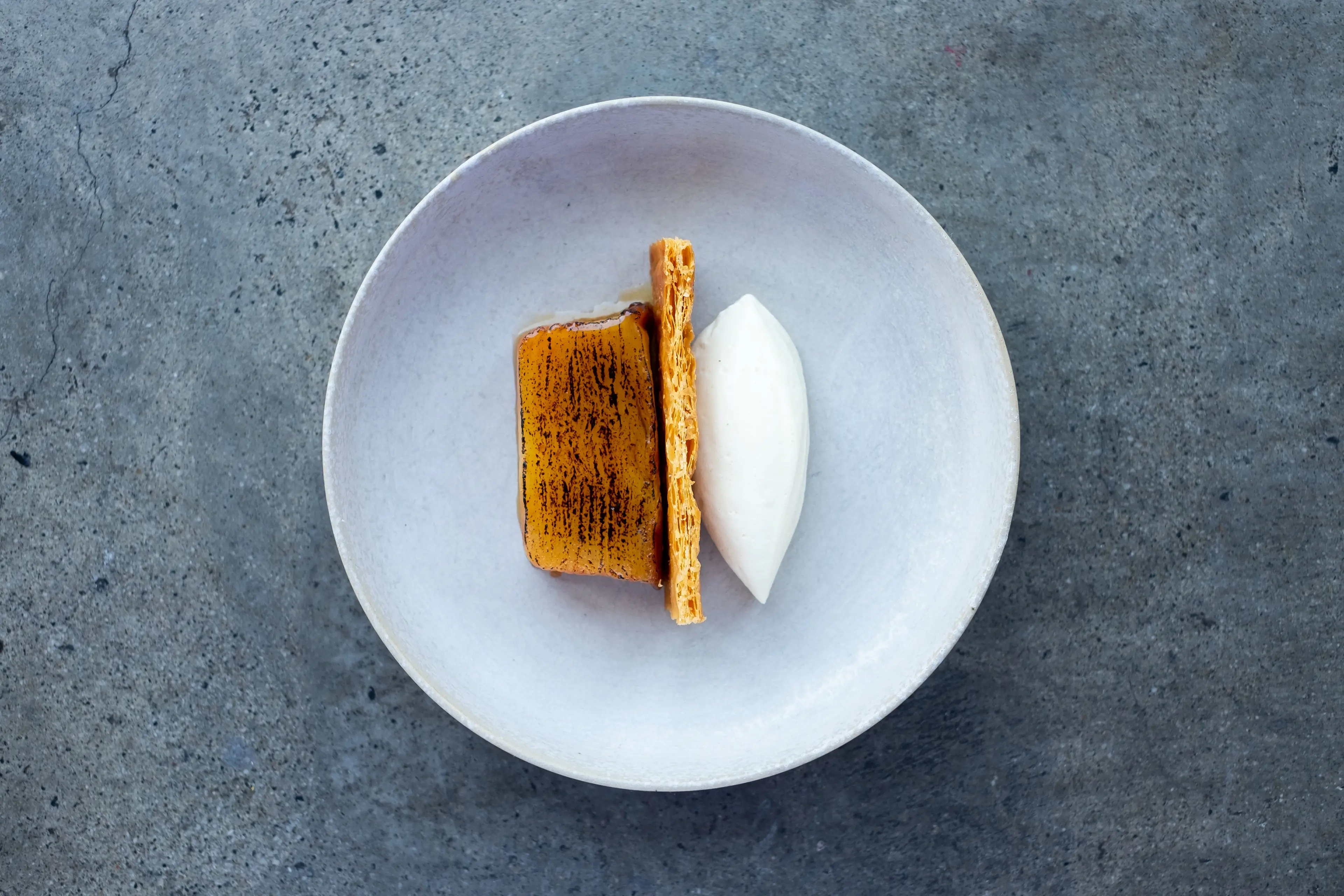 James Stapley\\'s current favourite dish is an apple terrine served with puff pastry, bay cream and local maple syrup. Photo: Jason Kelly