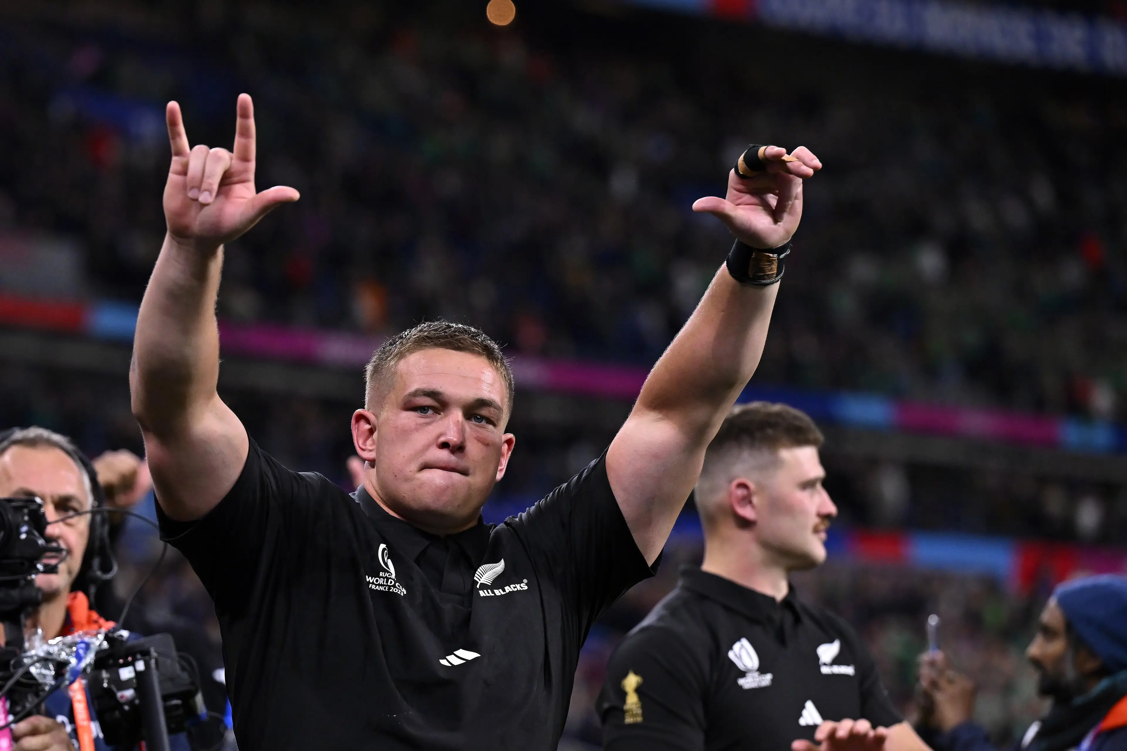 Star prop Ethan de Groot is staying in New Zealand until at least the end of 2029. Photo: Getty Images