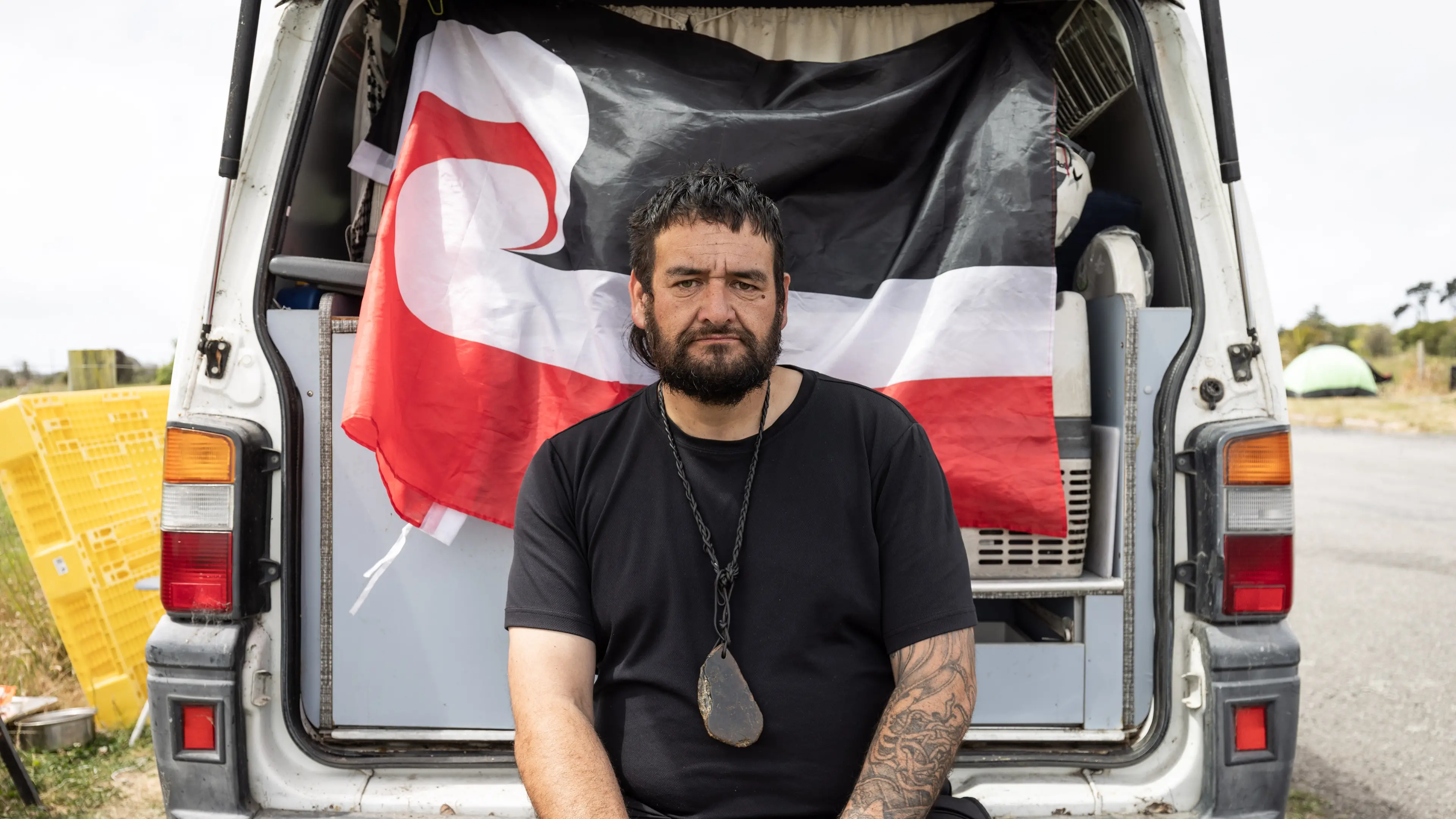 Homeless man begs council not to evict people from makeshift red zone camp