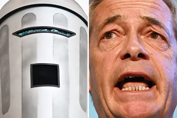 Satirical candidate Count Binface and Reform UK\\'s Nigel Farage. Photo: Getty Images