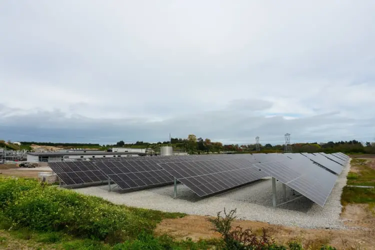 Solar panels at Cambridge\\'s wastewater treatment plant in Waikato. Photo: Waipa District Council