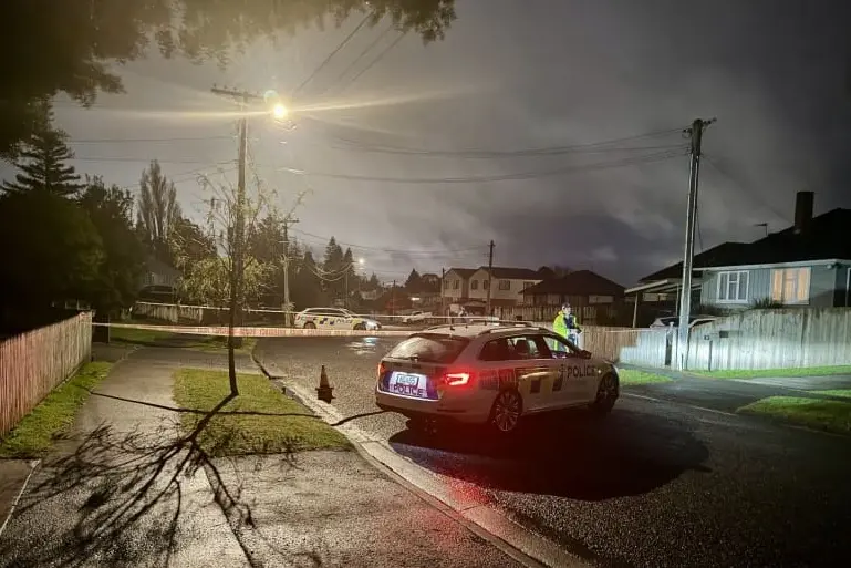 Emergency services were called to Churchill Ave in Hamilton on Saturday evening. Photo: RNZ