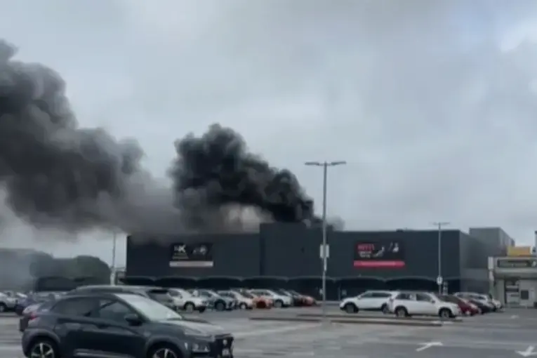 Smoke rises from the fire in Botany Downs. Photo: Facebook via RNZ
